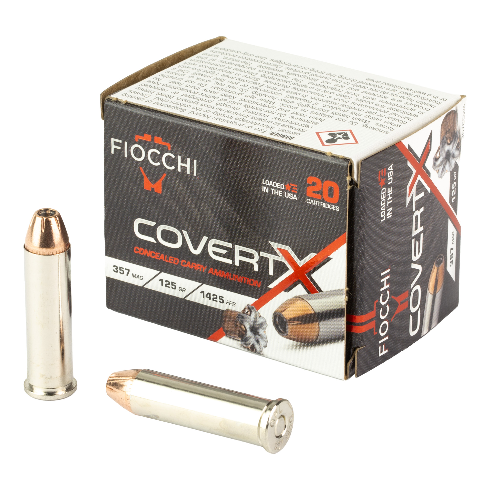 Fiocchi Covert X 357mag 125 Grain 20/200 bulk ammo product image