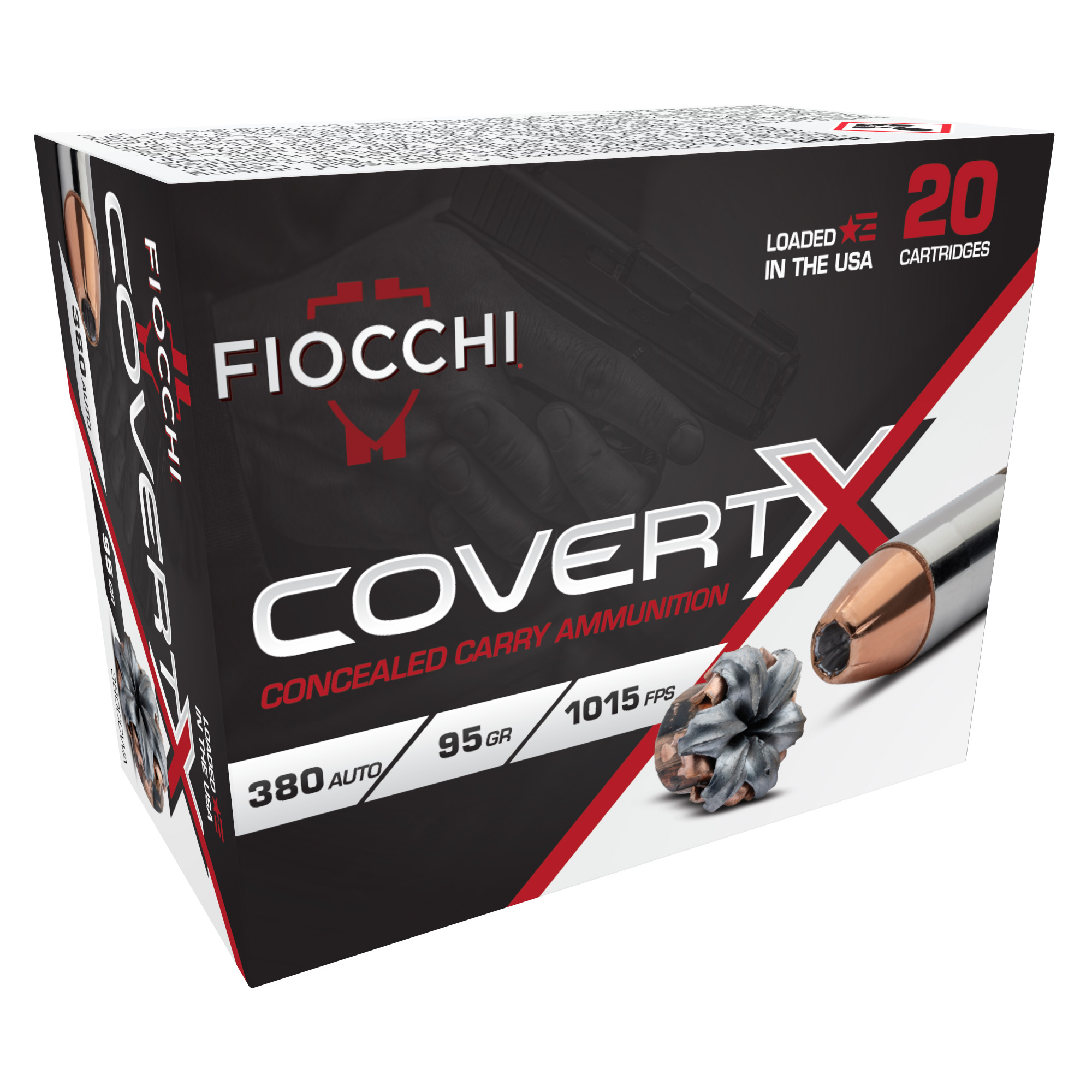 Fiocchi Covert X 380 ACP 95 Grain 20/200 bulk ammo product image