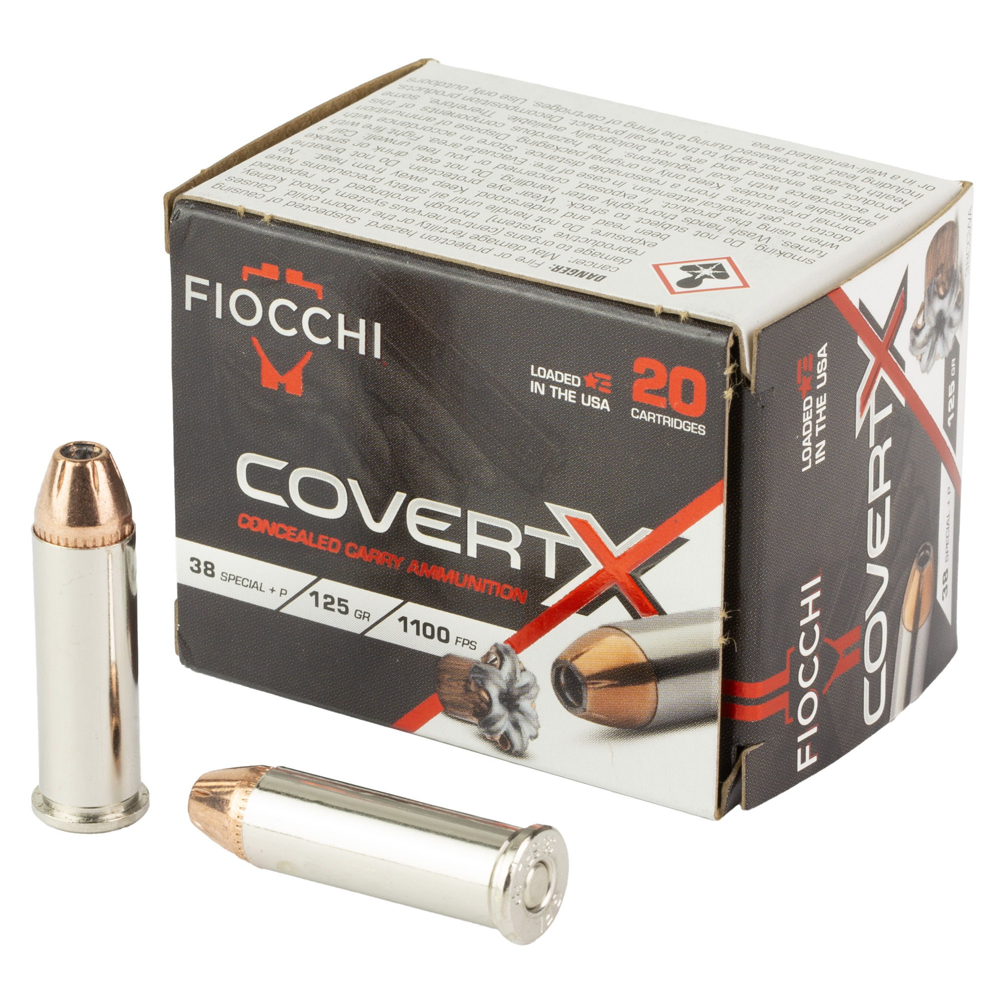 Fiocchi Covertx 38spl+p 125 Grain 20/200 bulk ammo product image