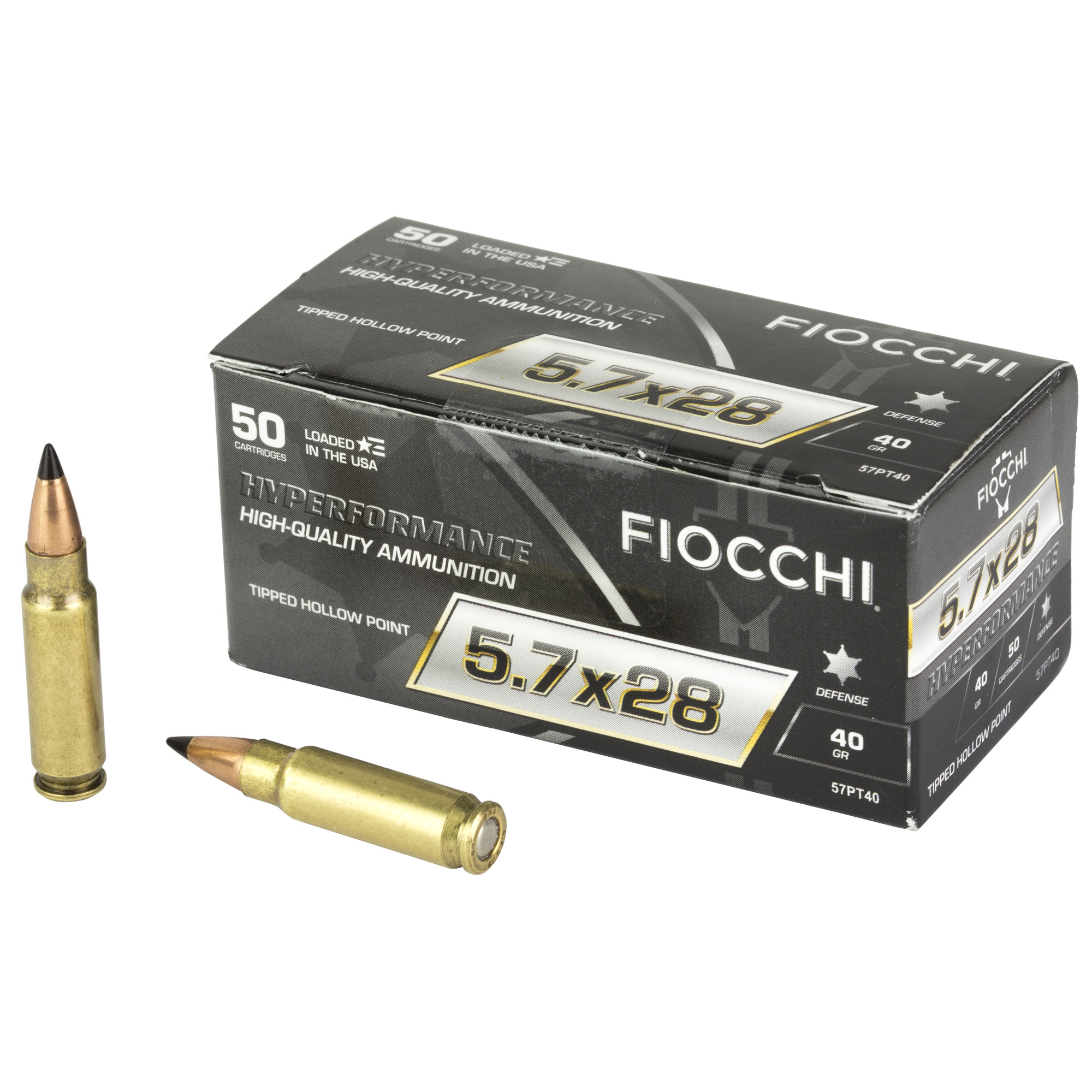 Fiocchi HP 5.7x28mm 40 Grain Thp 50/500 bulk ammo product image