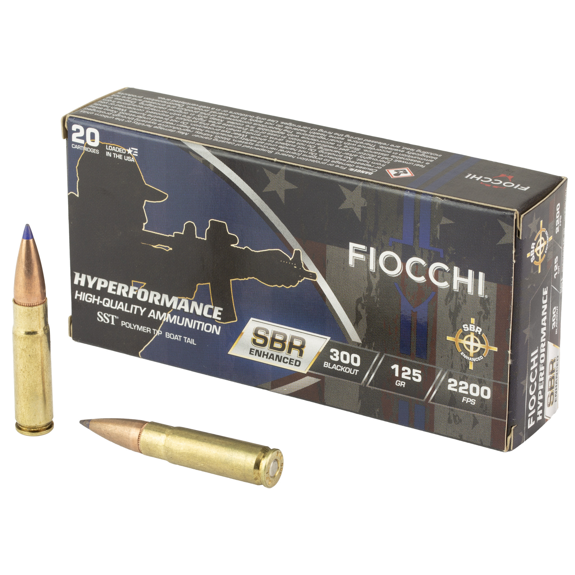 Fiocchi Hypr Sbr 300 BLK 125 Grain 20/200 bulk ammo product image