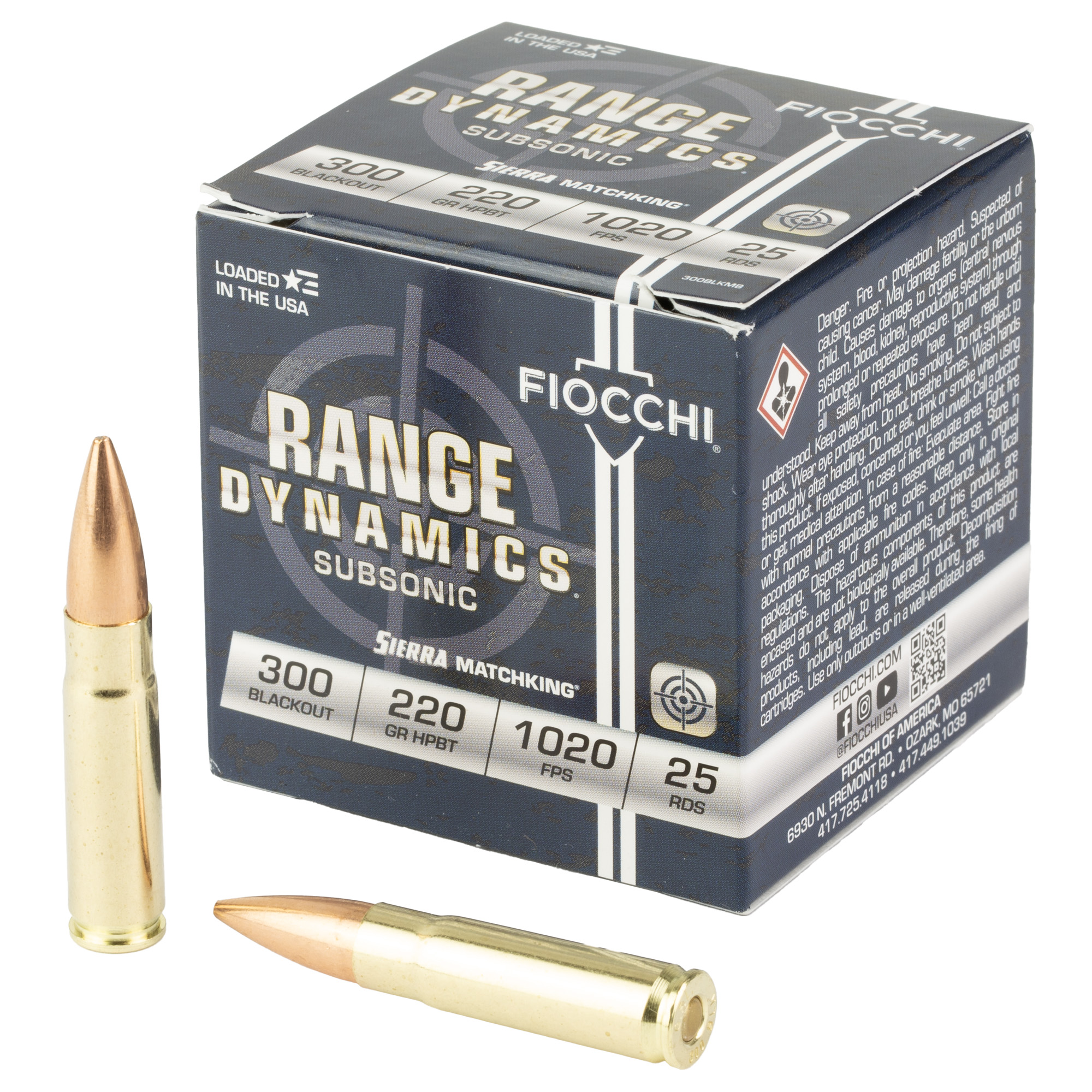 Fiocchi Rng Dyna 300 BLK 220 Grain 25/500 bulk ammo product image