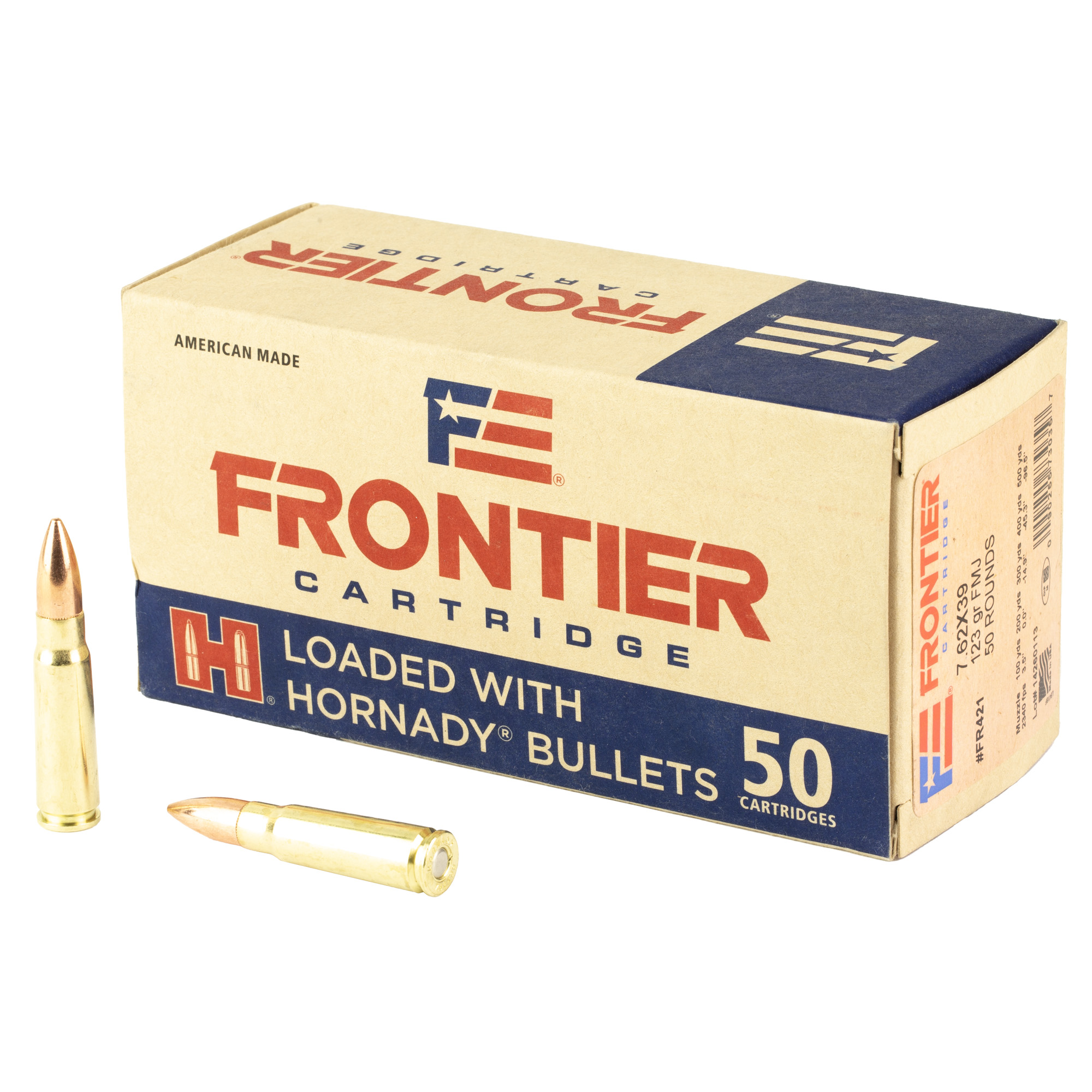 Frontier 7.62×39 123 Grain FMJ 50/500 bulk ammo product image