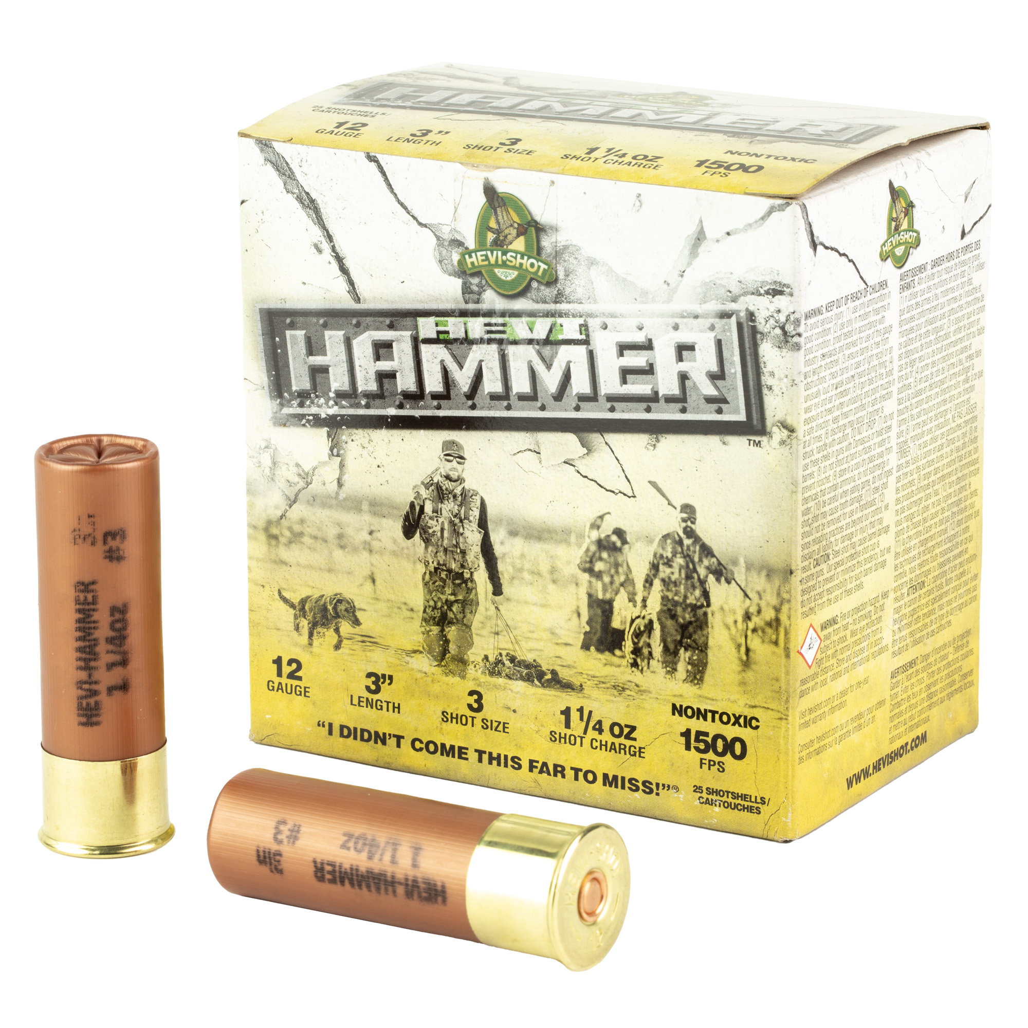 Hevi Hammer 12 Gauge 3″ #3 Shot 25/250 bulk ammo product image