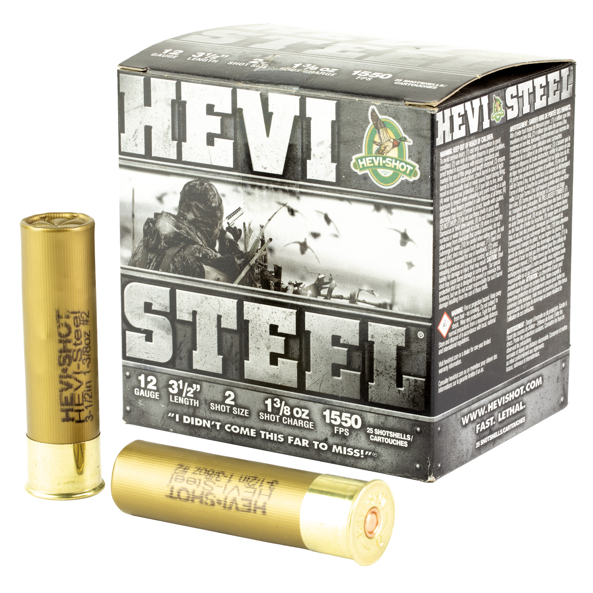 Hevi Steel 12 Gauge 3.5″ #2 Shot 25/250 bulk ammo product image