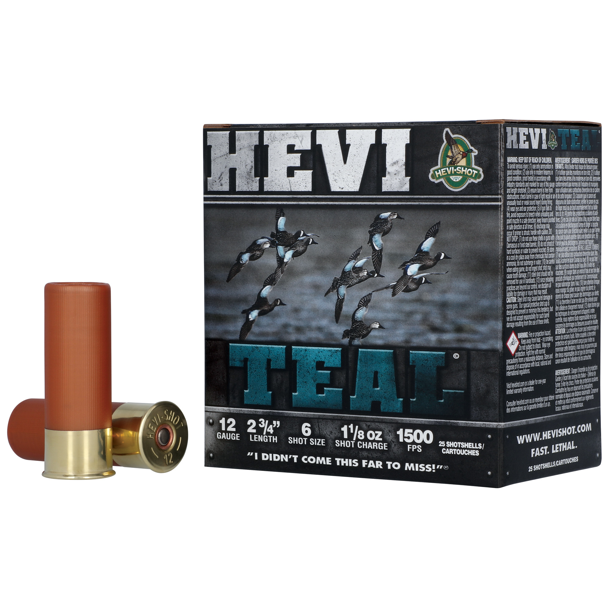 Hevi Teal 12 Gauge 2.75″ #6 25/250 bulk ammo product image