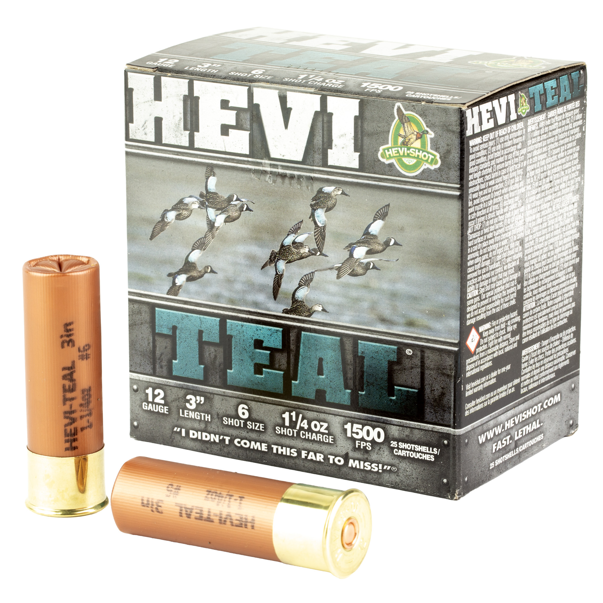 Hevi Teal 12 Gauge 3″ #6 Shot 25/250 bulk ammo product image