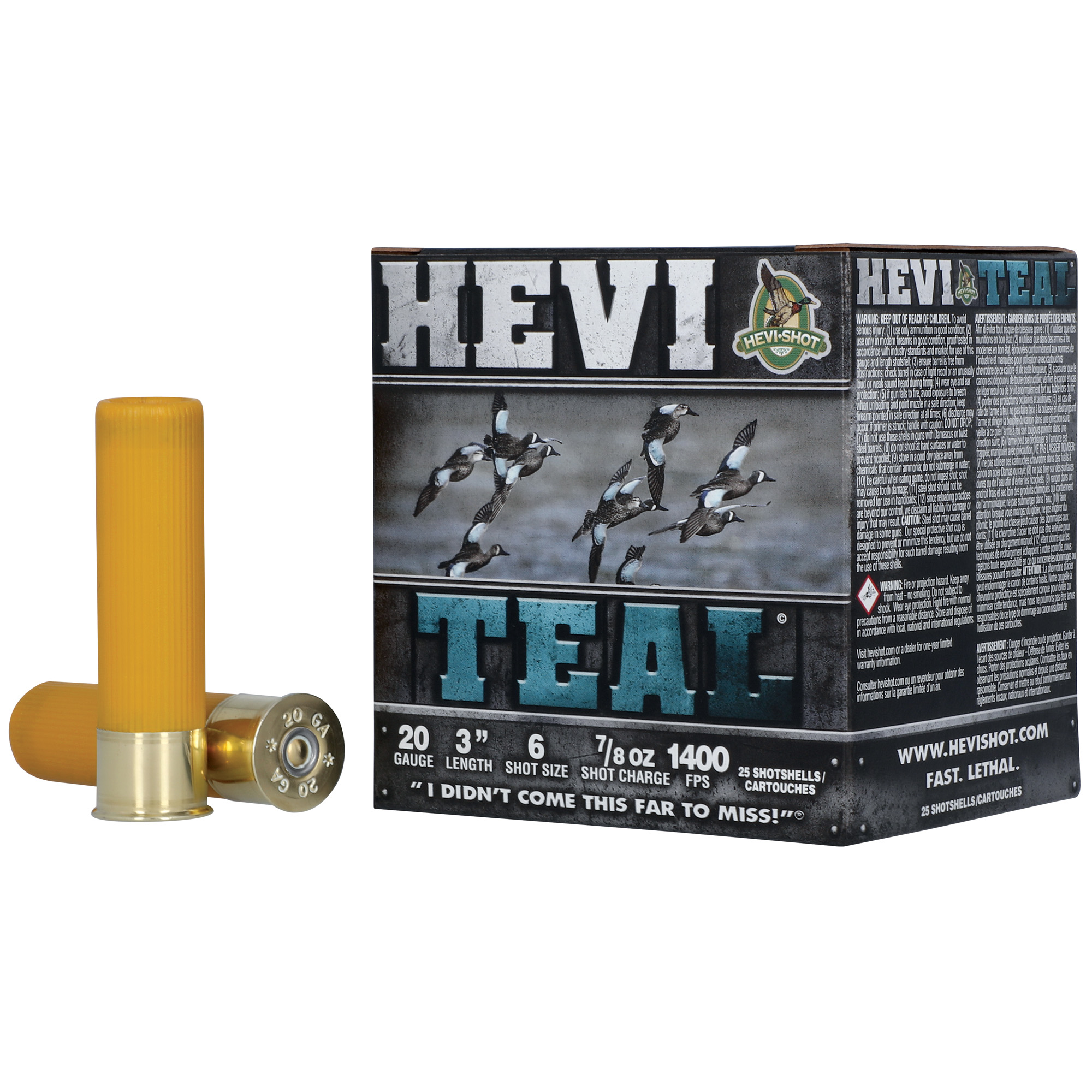 Hevi Teal 20 Gauge 3″ #6 25/250 bulk ammo product image