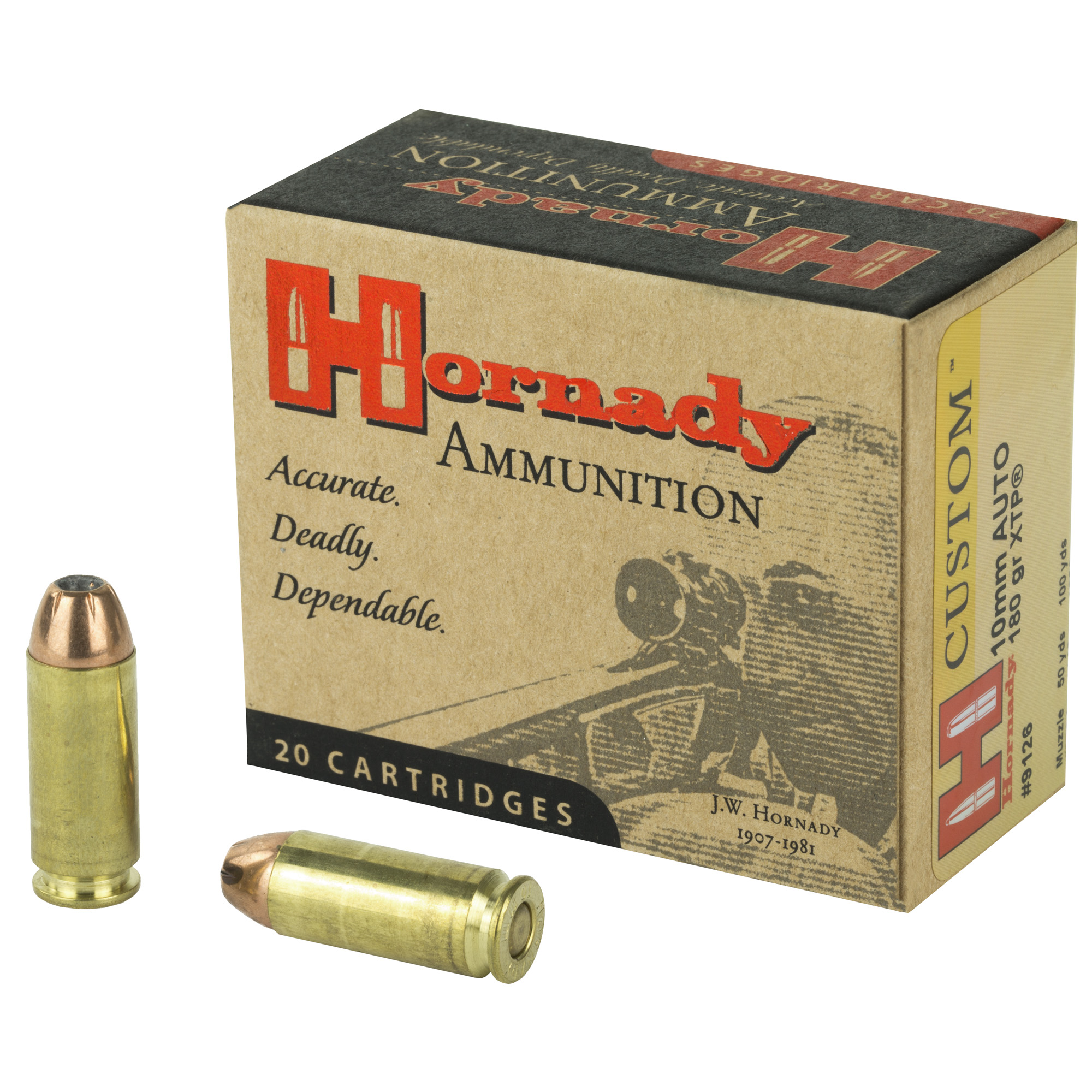 Hornady 10mm 180 Grain XTP 20/200 bulk ammo product image