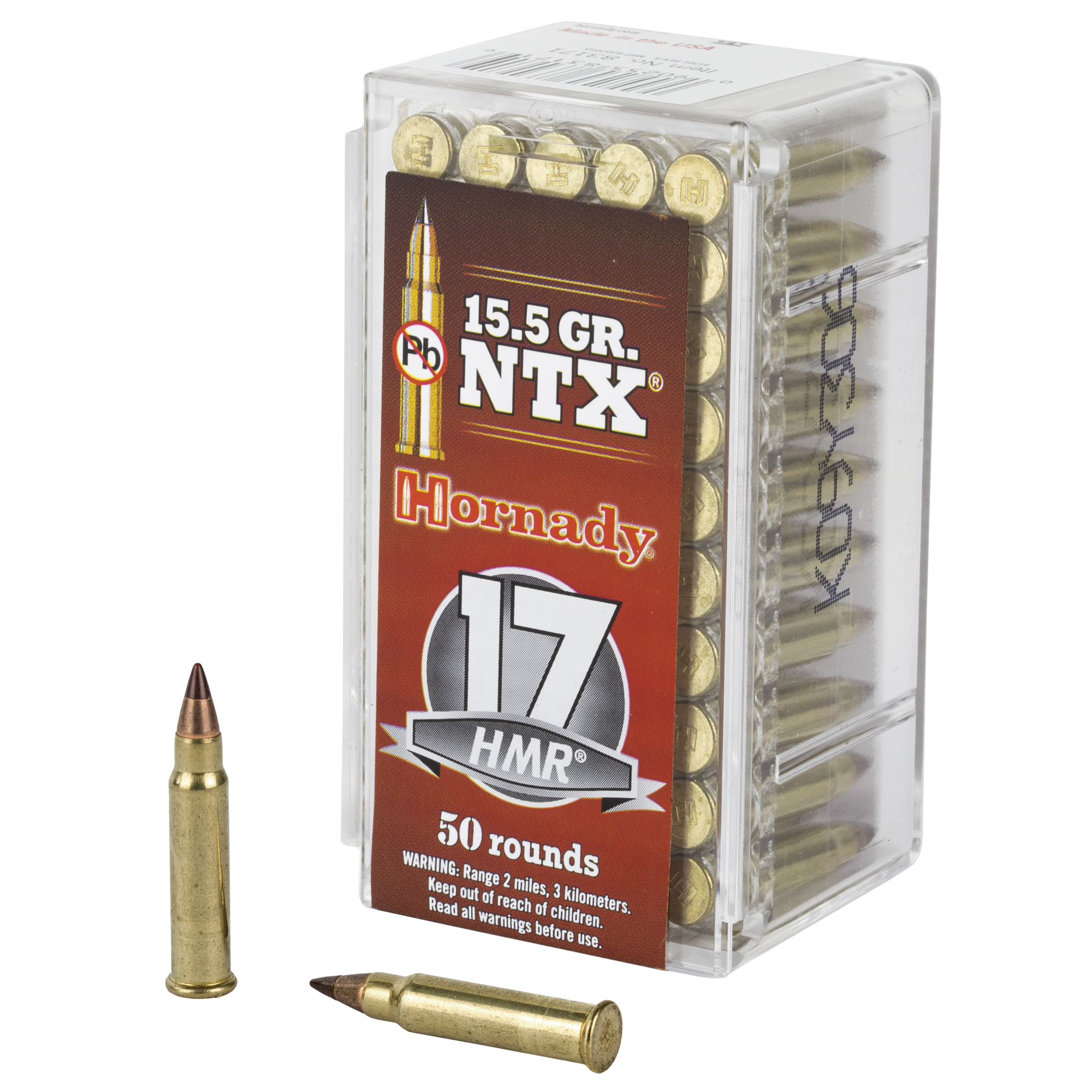 Hornady 17 HMR 15.5 Grain NTX 50/2000 bulk ammo product image