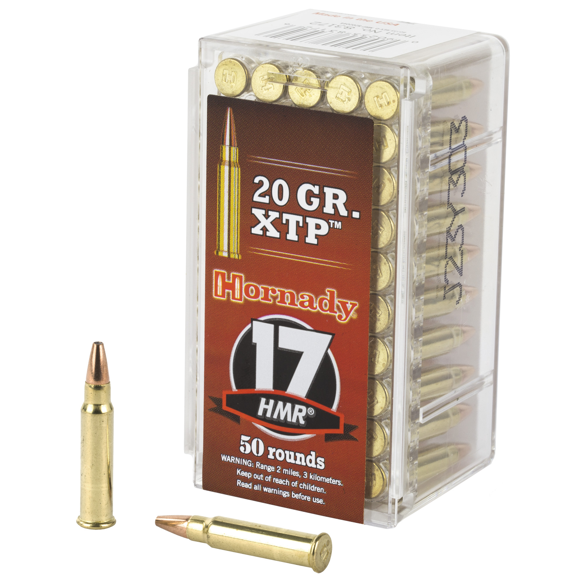 Hornady 17 HMR 20 Grain XTP 50/2000 bulk ammo product image