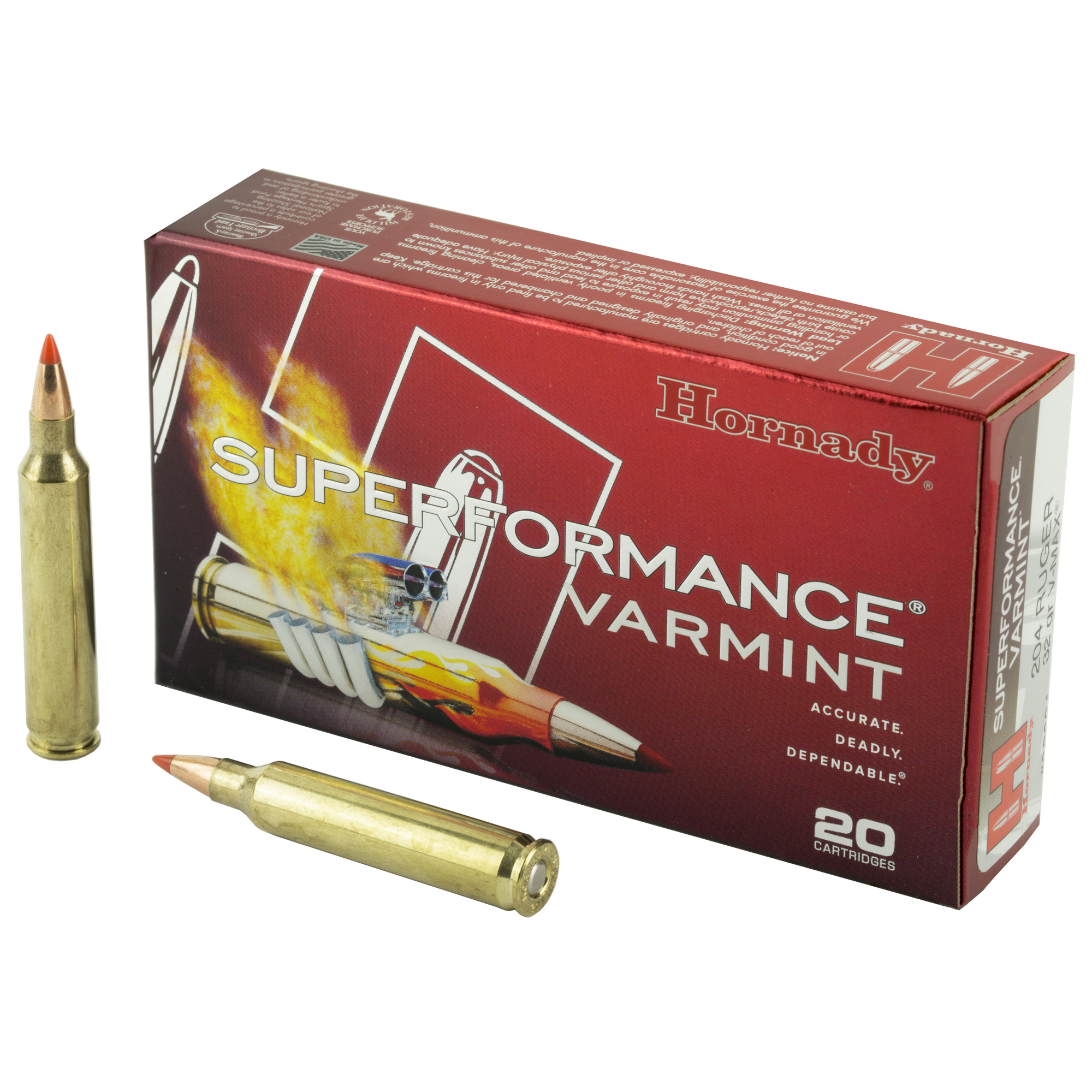 Hornady 204ruger 32 Grain Vmax 20/200 bulk ammo product image