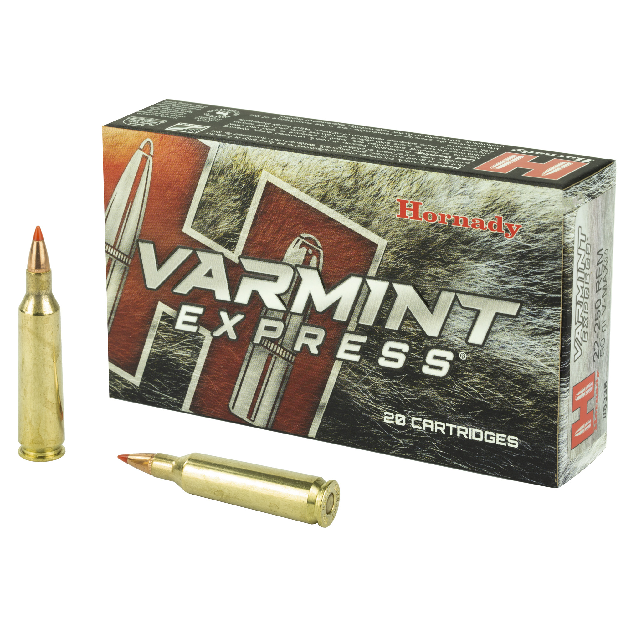 Hornady 22-250 50 Grain Vmax 20/200 bulk ammo product image