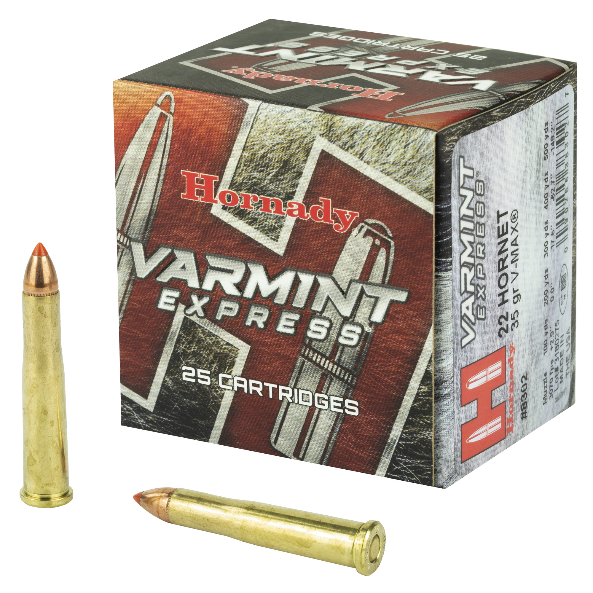 Hornady 22 Hornet 35 Grain V-MAX 25/250 bulk ammo product image