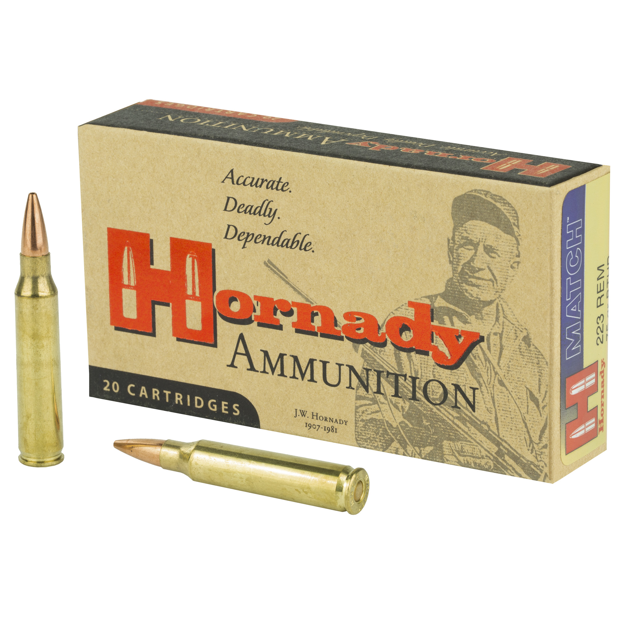 Hornady 223rem 75 Grain BTHP Mtch 20/200 bulk ammo product image