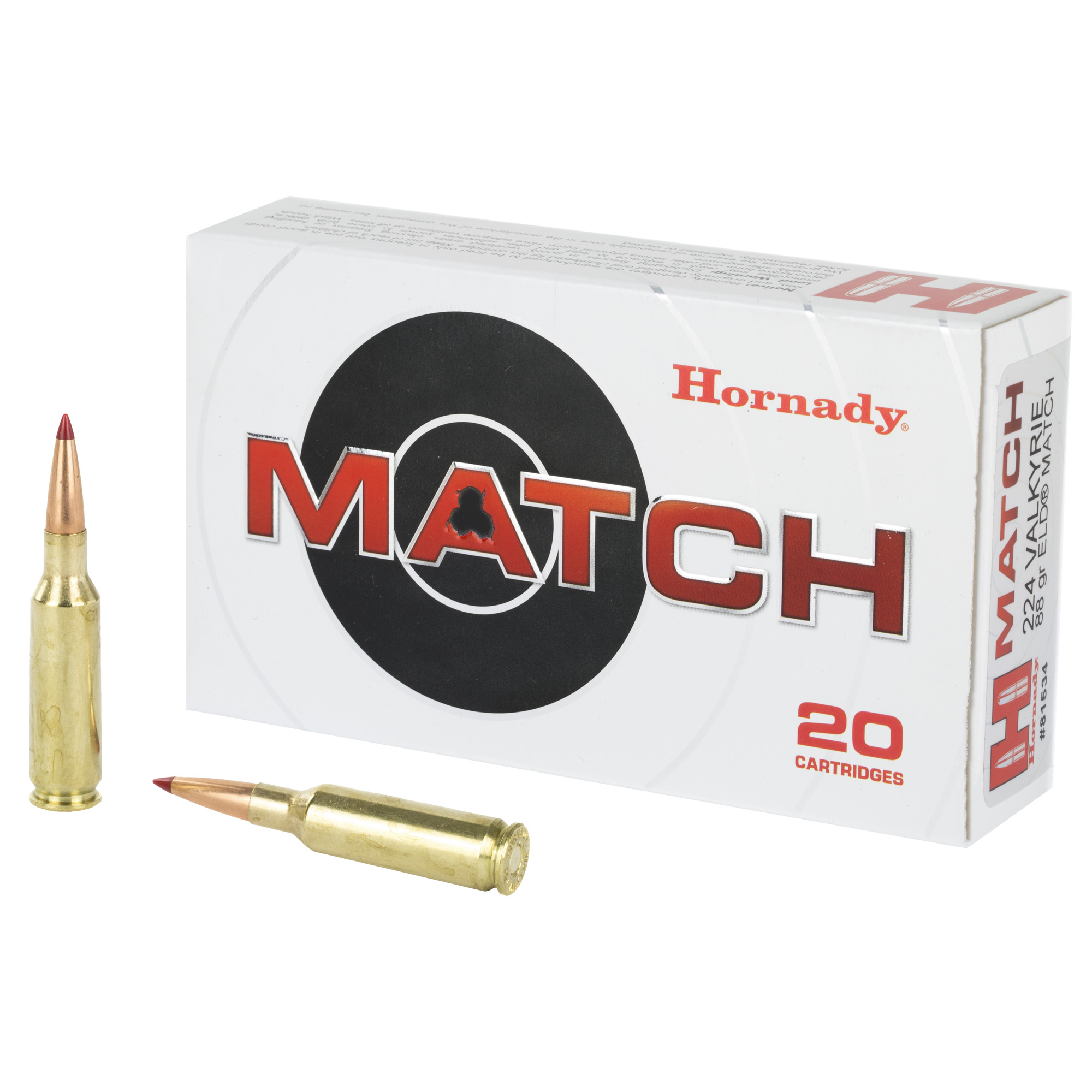 Hornady 224 Valkyrie 88 Grain ELD-M 20/200 bulk ammo product image