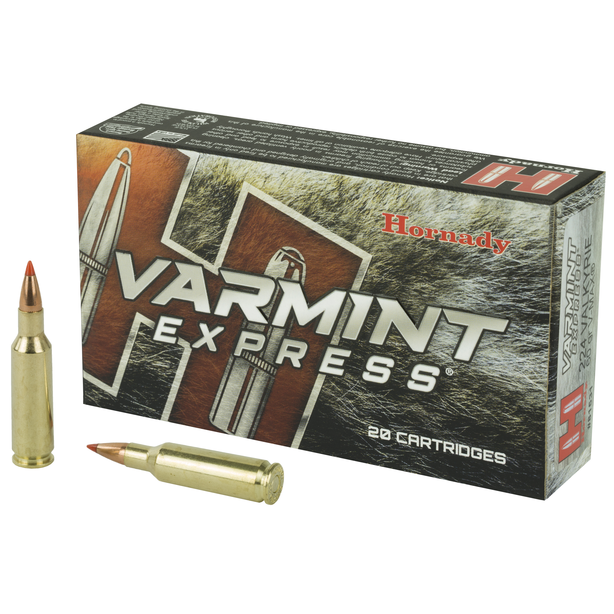 Hornady 224valkyrie 60 Grain Vmax 20/200 bulk ammo product image