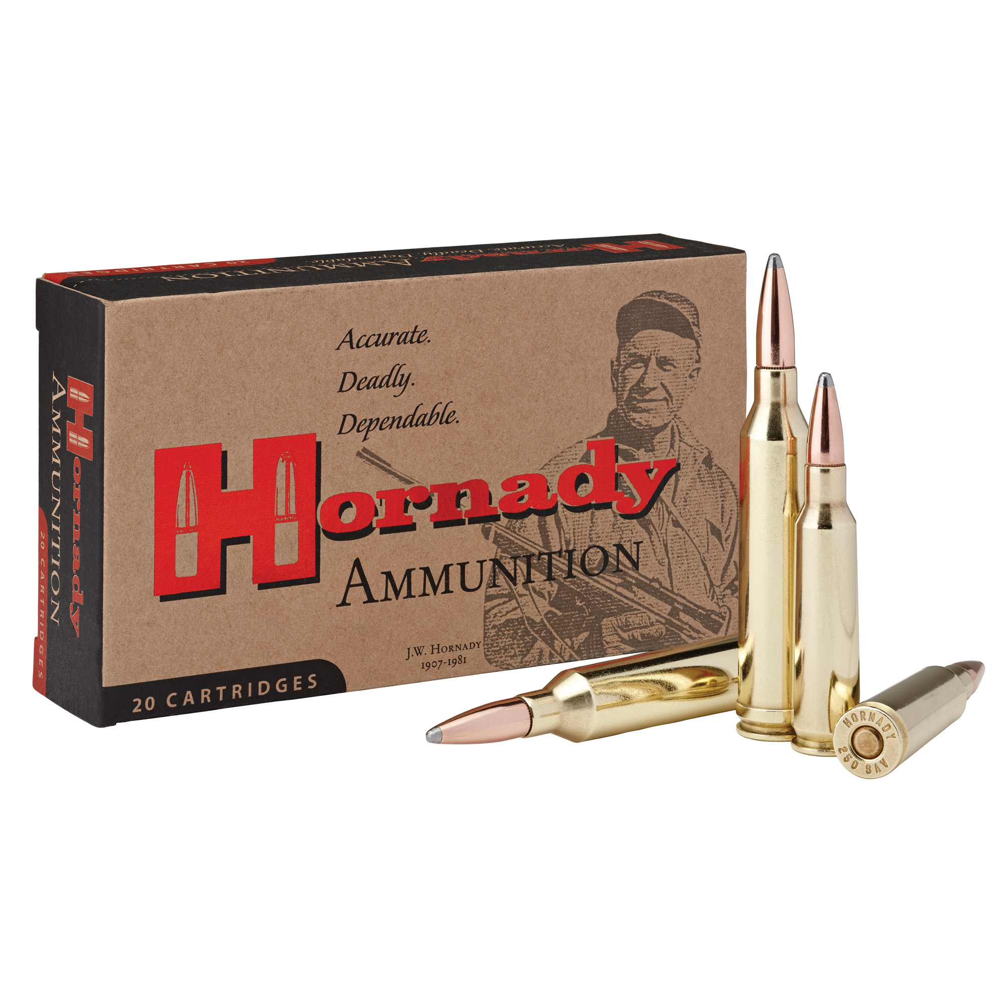 Hornady 250 Savage 100 Grain SP InterLock 20/200 bulk ammo product image