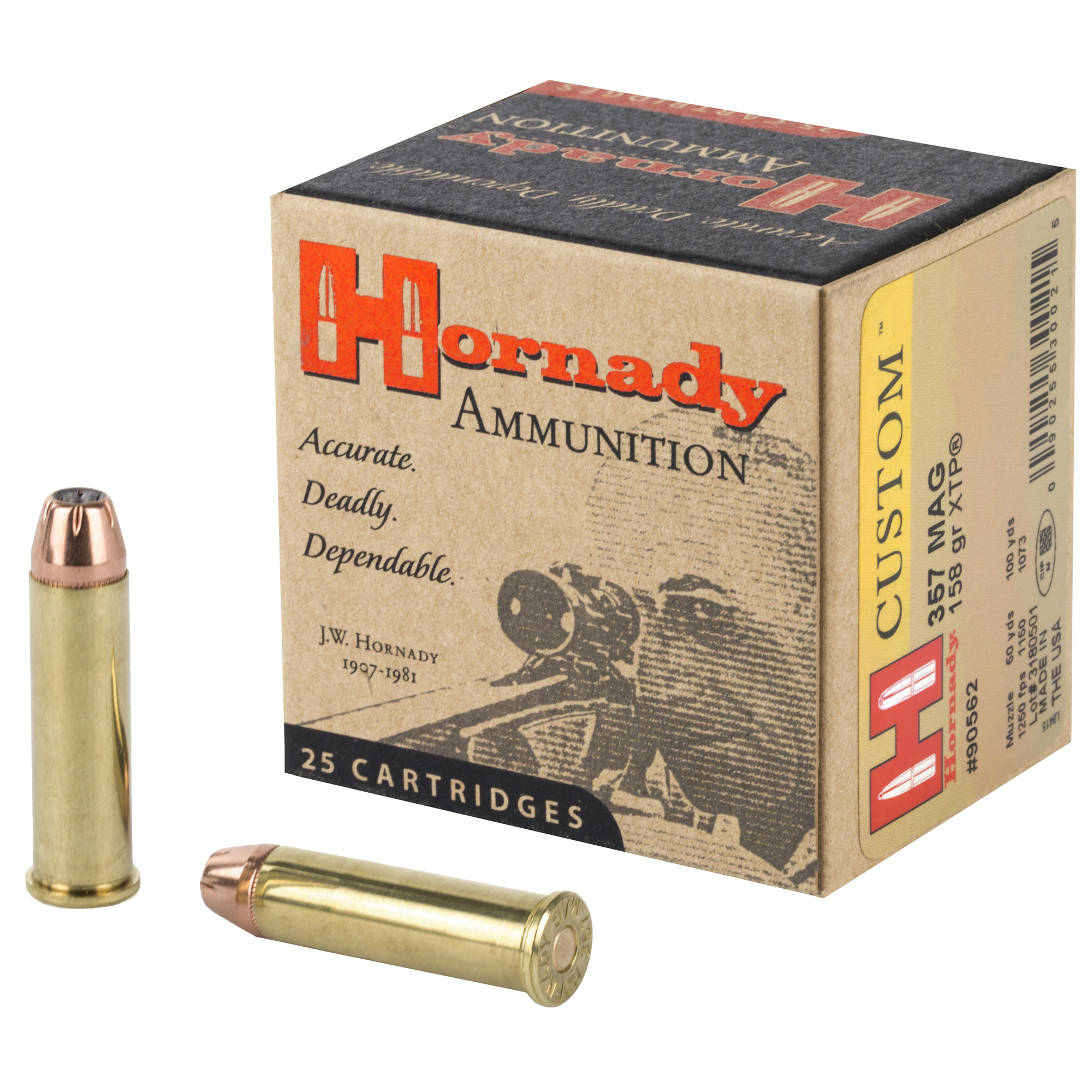 Hornady 357mag 158 Grain Jhp/xtp 25/250 bulk ammo product image