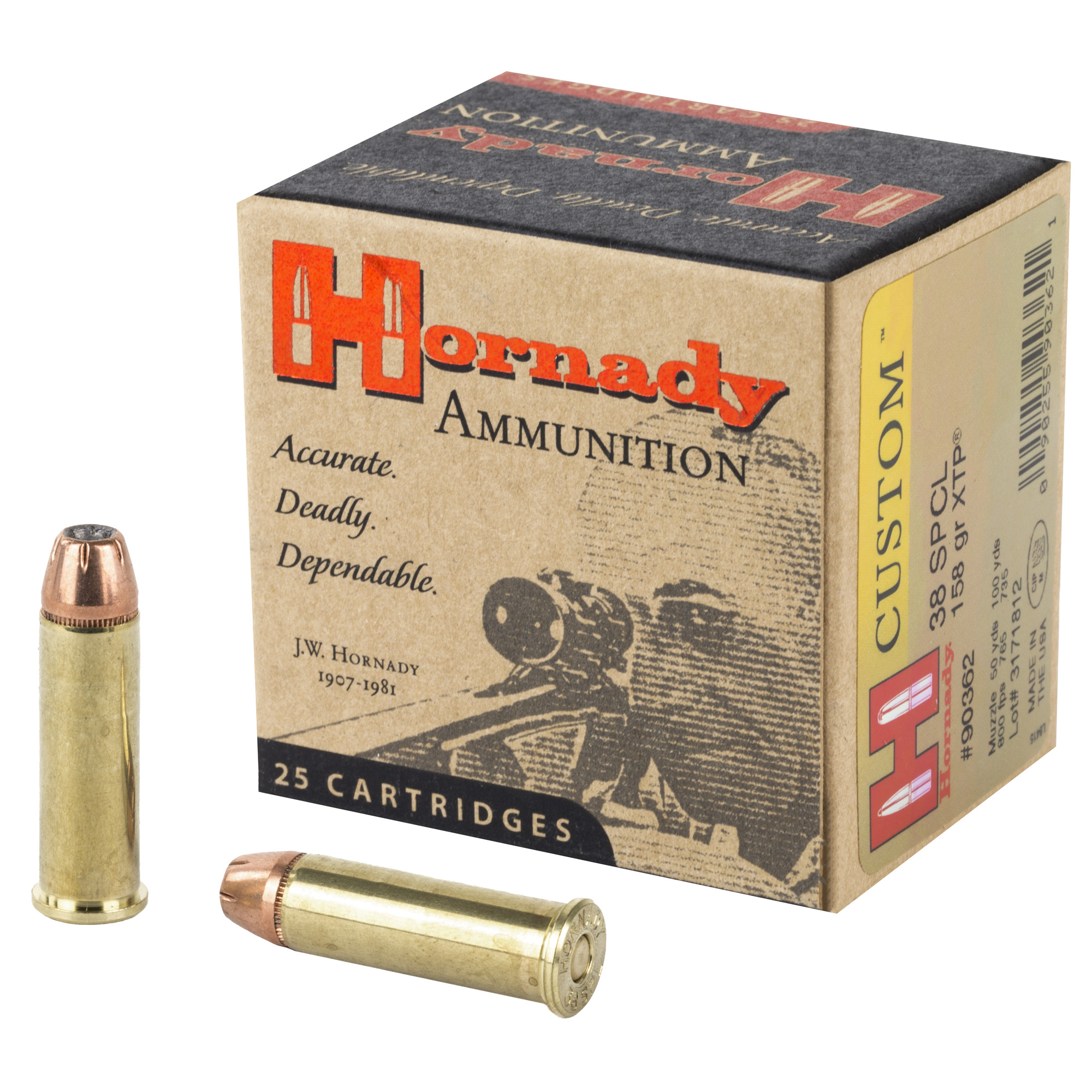 Hornady 38spl 158 Grain Jhp/xtp 25/250 bulk ammo product image