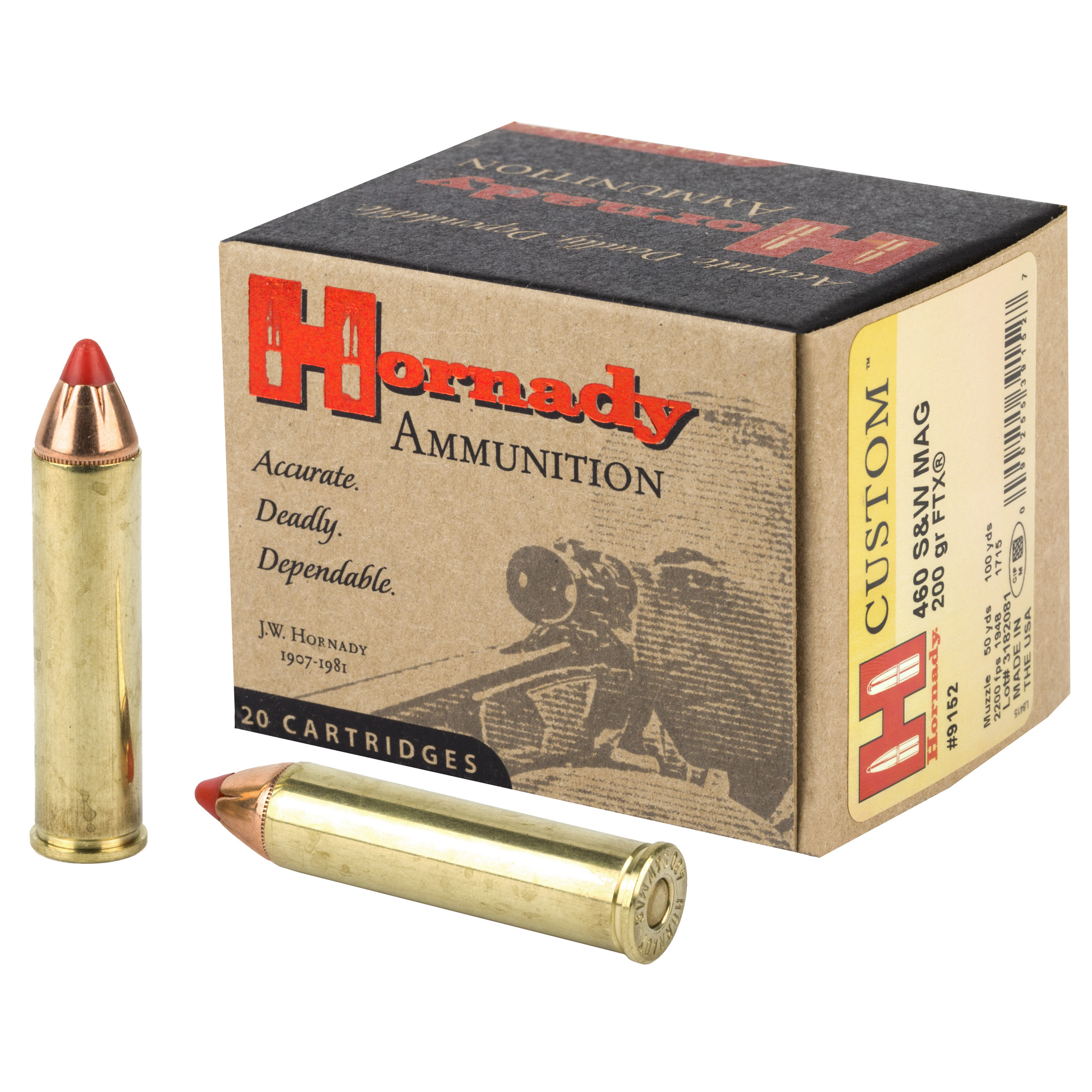 Hornady 460sw 200 Grain FTX 20/200 bulk ammo product image