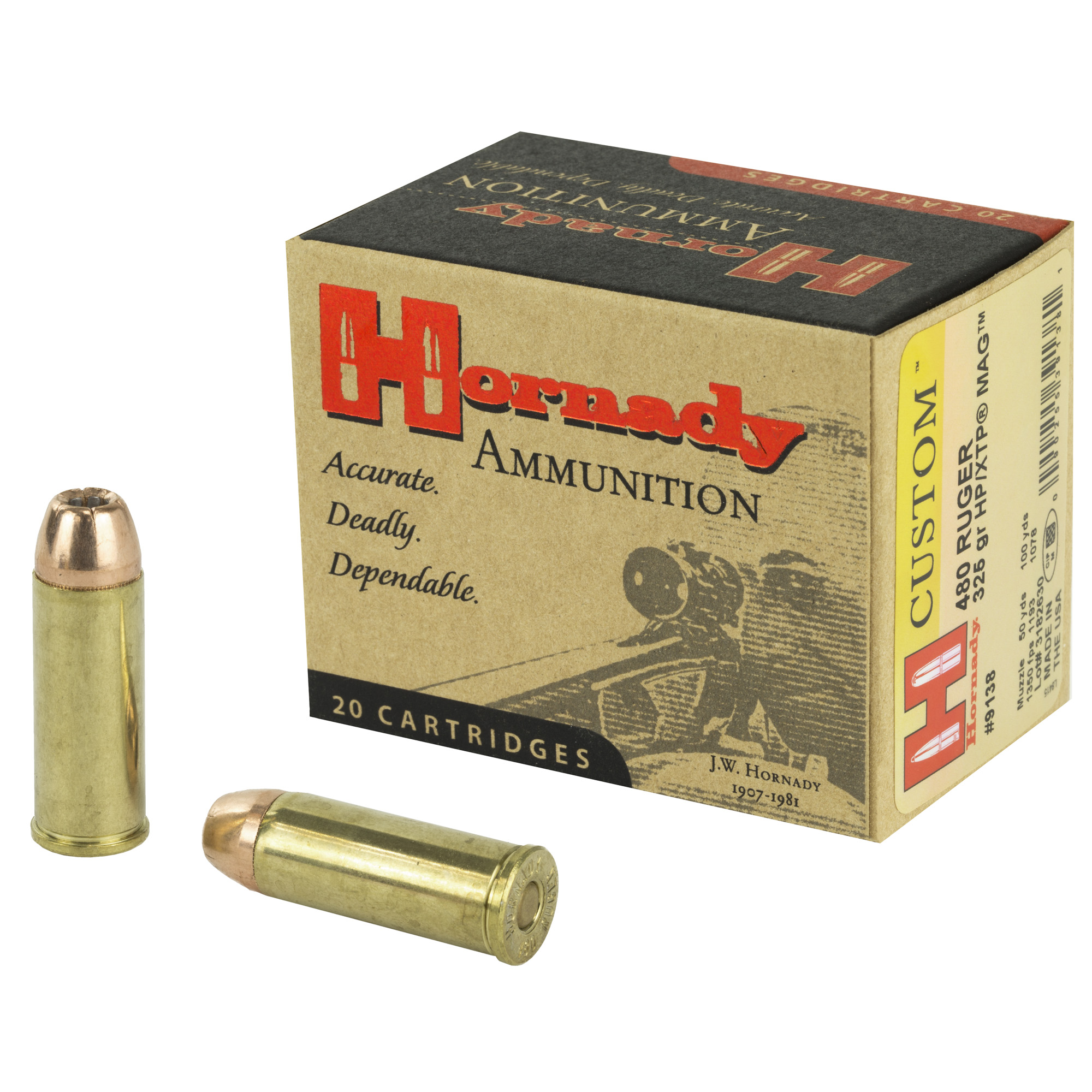 Hornady 480 Ruger 325 Grain XTP 20/200 bulk ammo product image