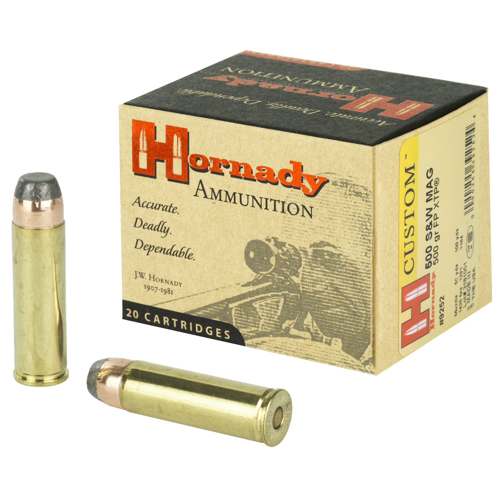 Hornady 500sw 500 Grain XTP FP 20/200 bulk ammo product image
