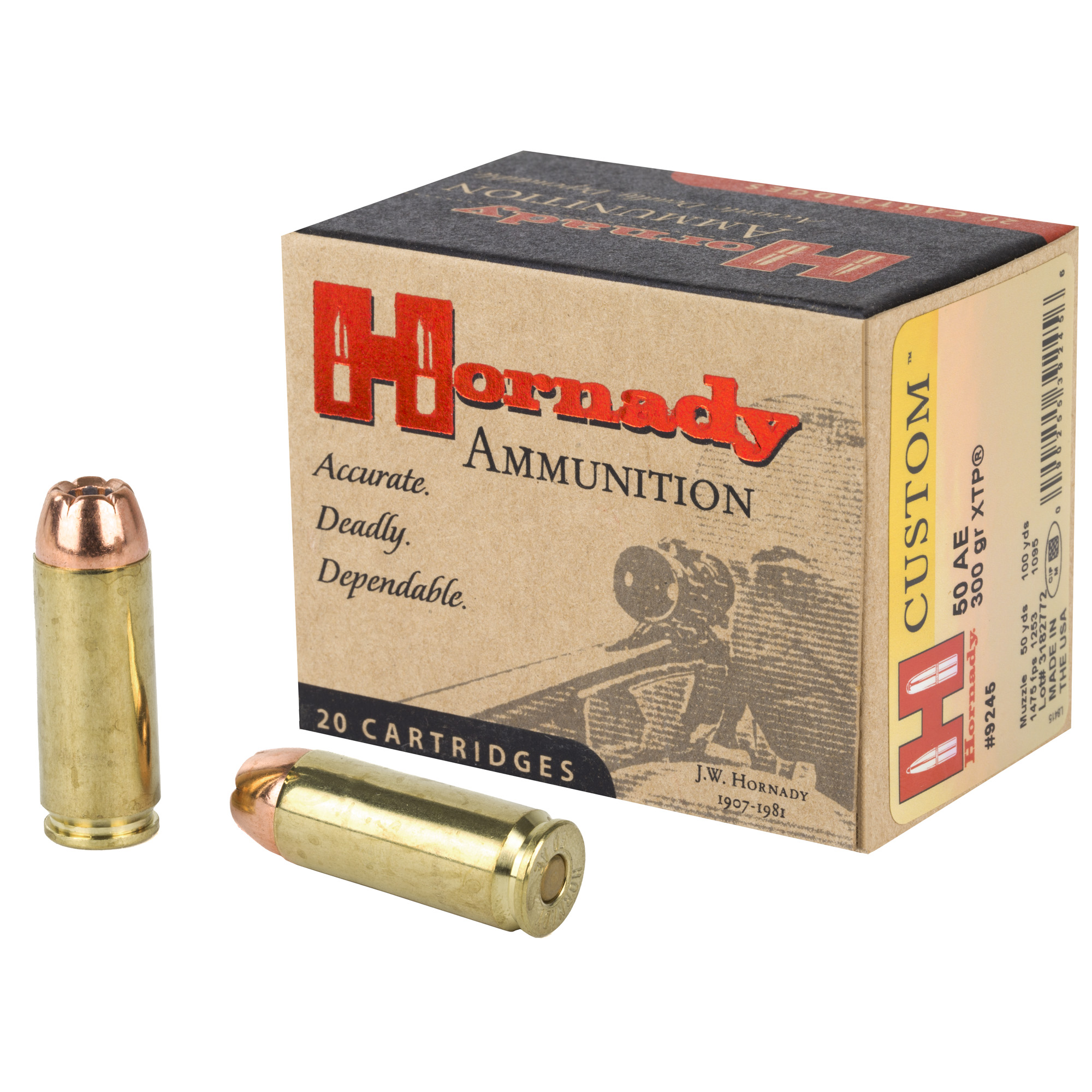 Hornady 50ae 300 Grain XTP 20/200 bulk ammo product image