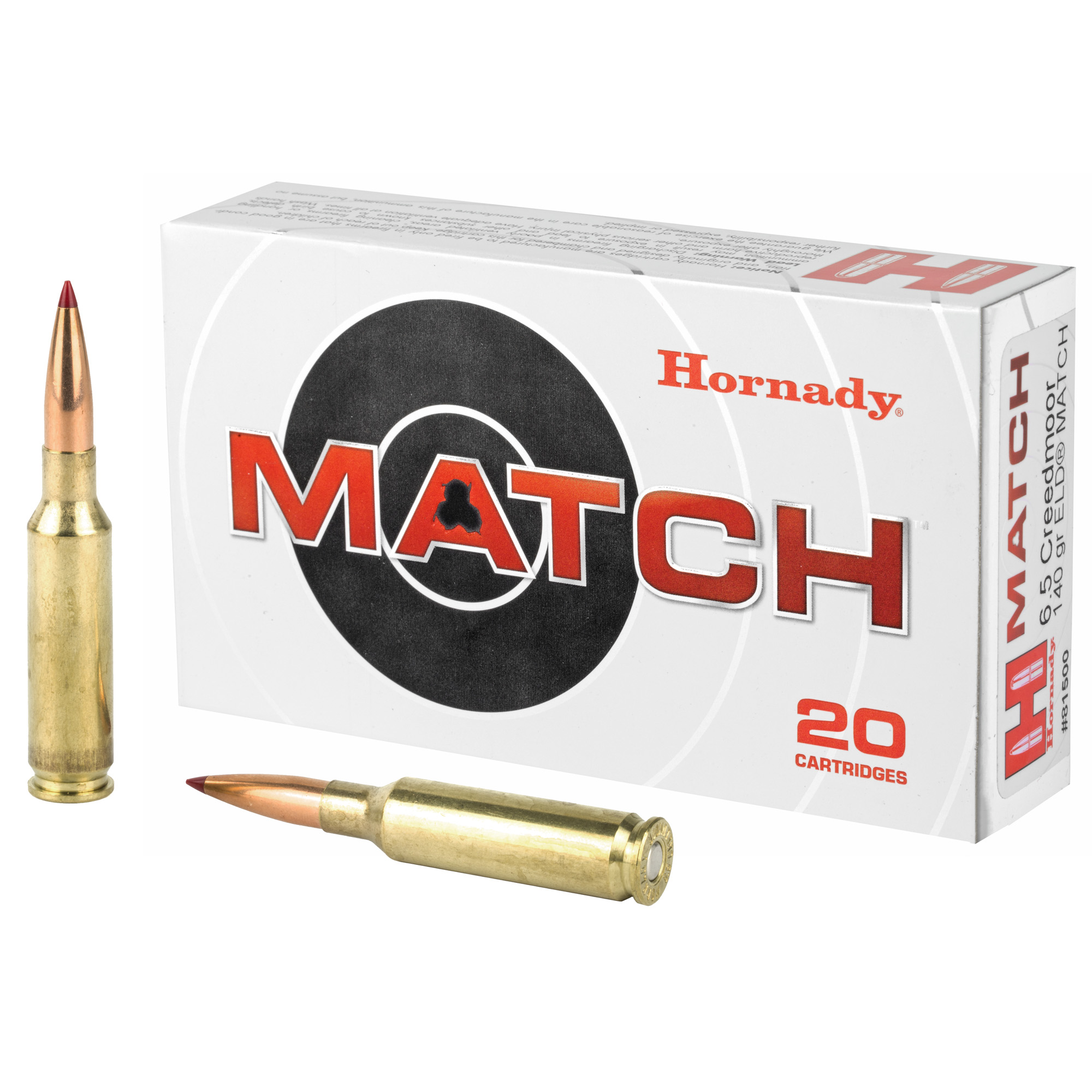 Hornady 6.5 Creedmoor 140 Grain Eld 20/200 bulk ammo product image