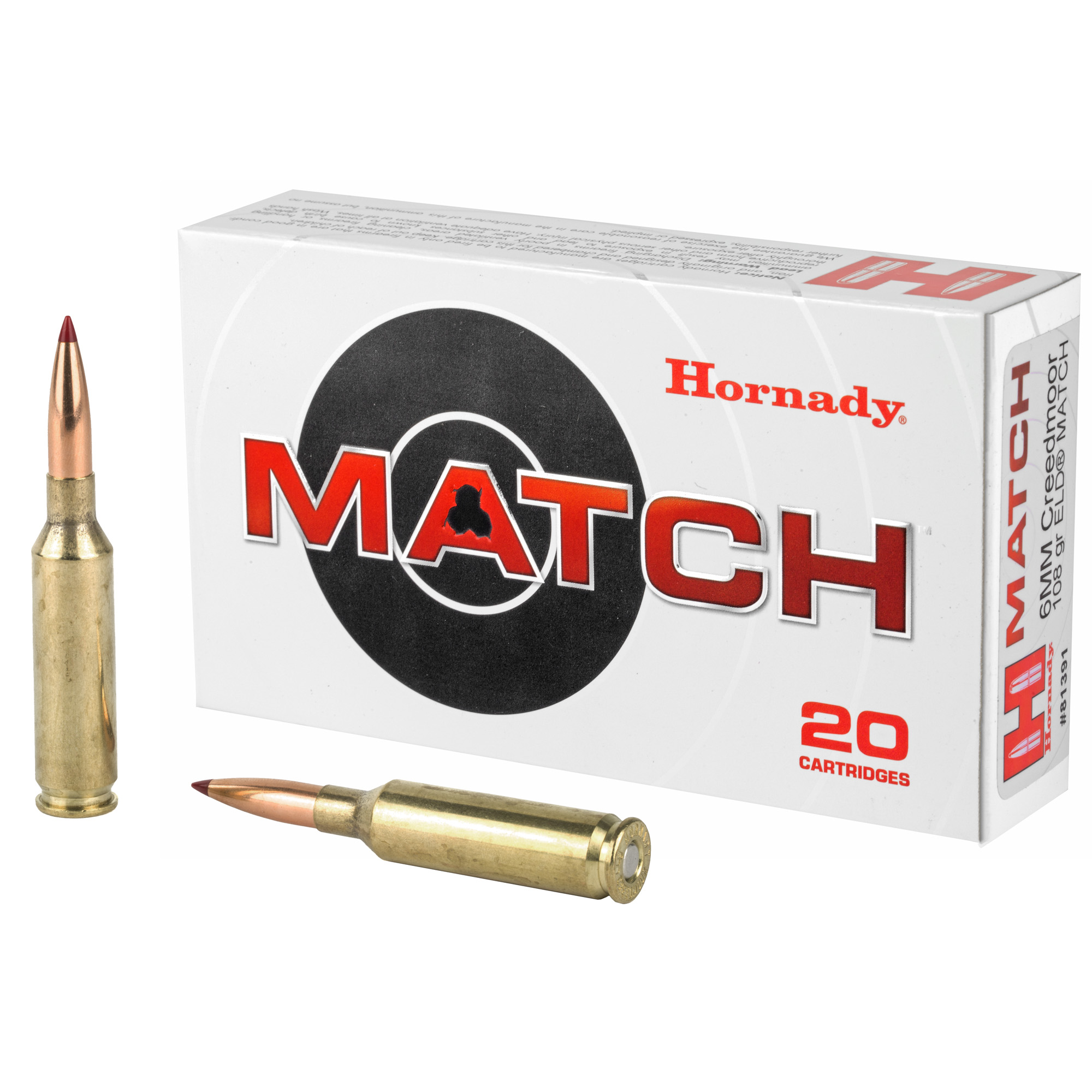 Hornady 6mm Creed 108 Grain ELD-M 20/200 bulk ammo product image