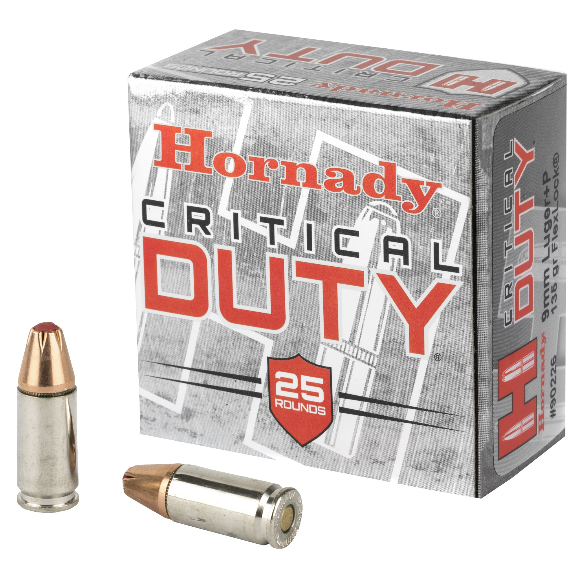Hornady 9mm+p 135 Grain Crt Duty 25/250 bulk ammo product image