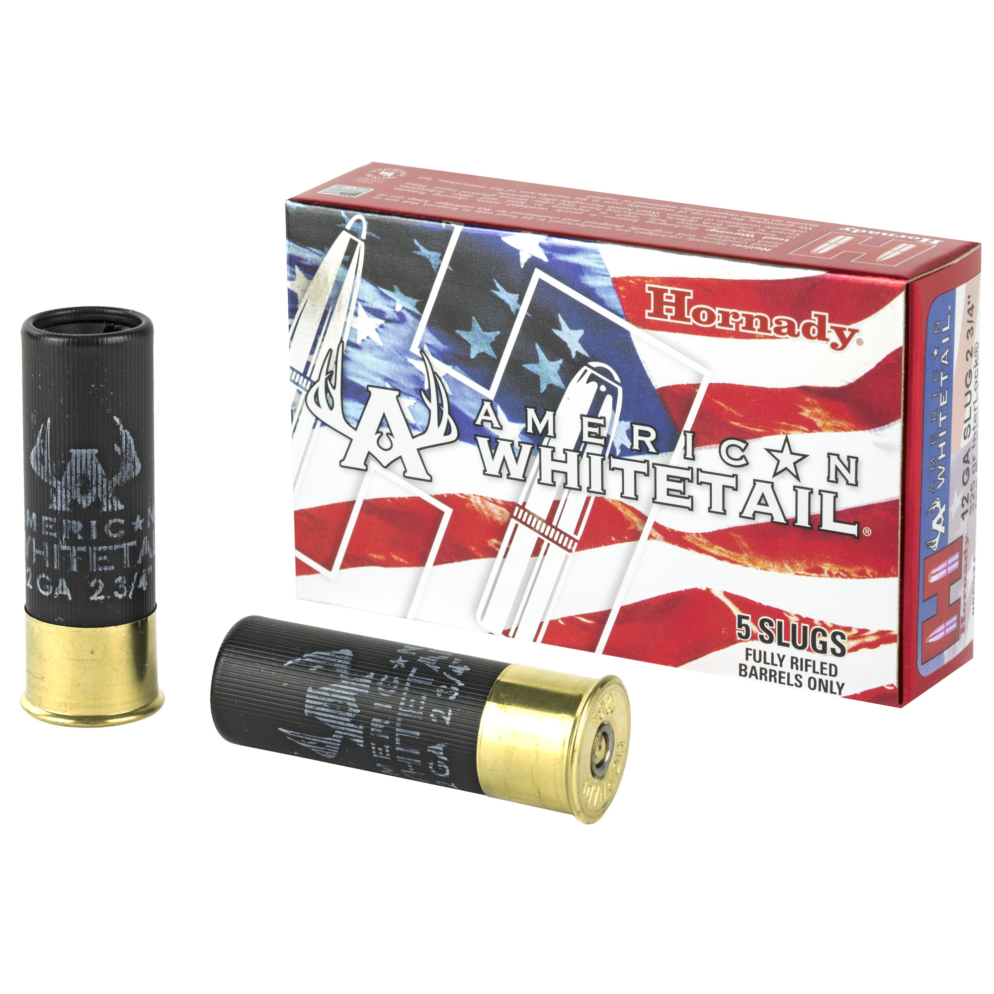 Hornady American Whitetail 12 Gauge 2.75″ 325 Grain Slug 5/100 bulk ammo product image