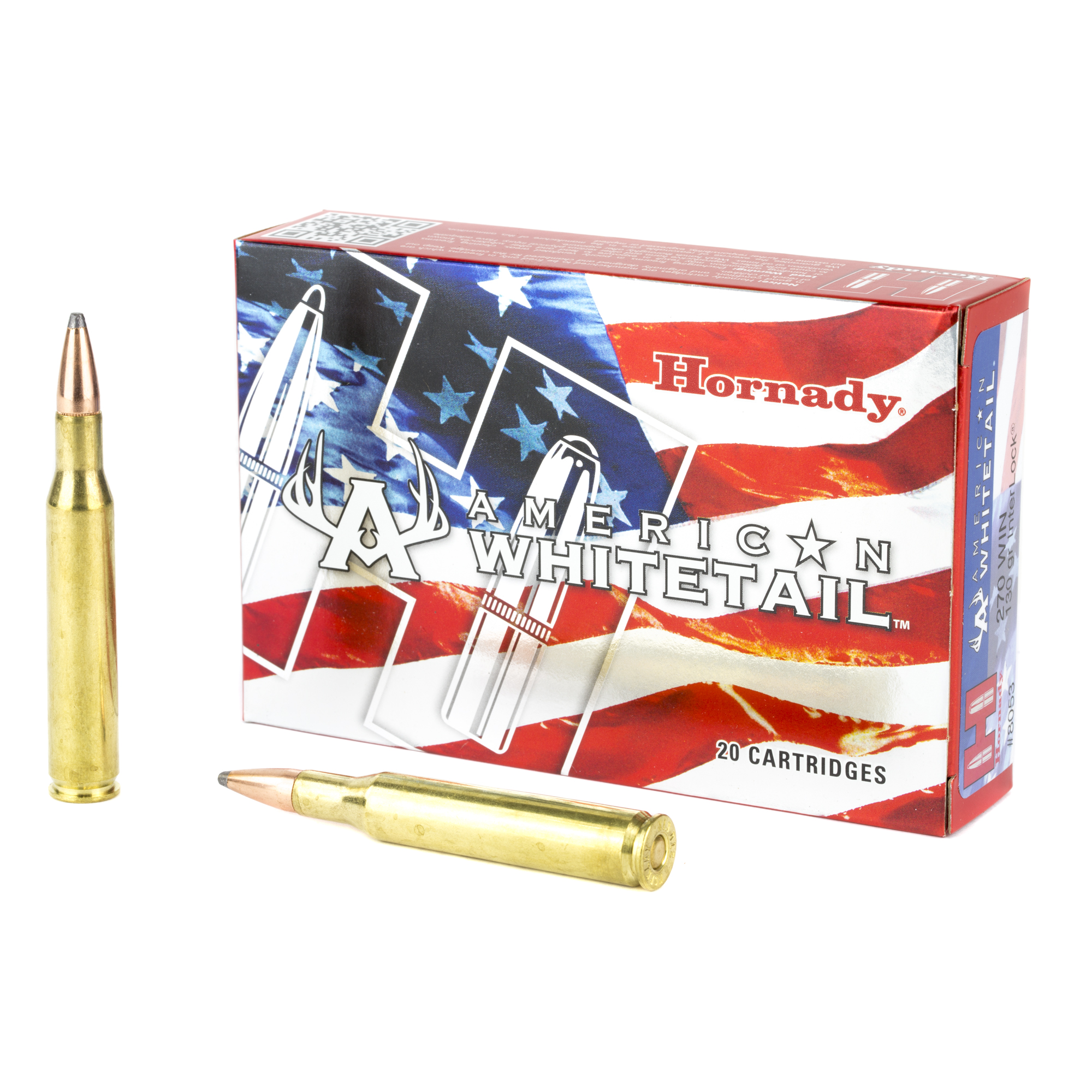 Hornady American Whitetail 270win 130 Grain InterLock SP 20/200 bulk ammo product image