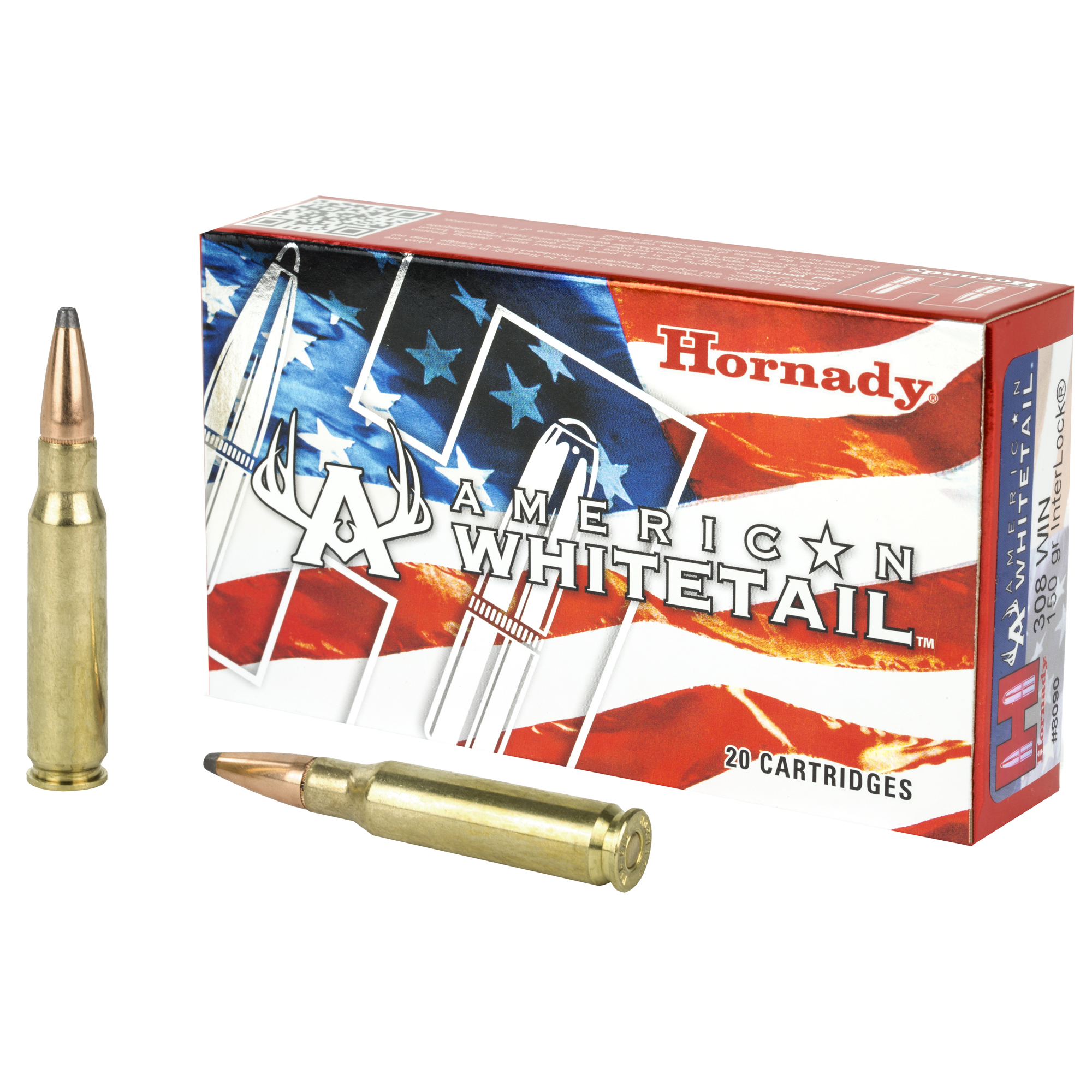 Hornady American Whitetail 308win 150 Grain InterLock SP 20/200 bulk ammo product image