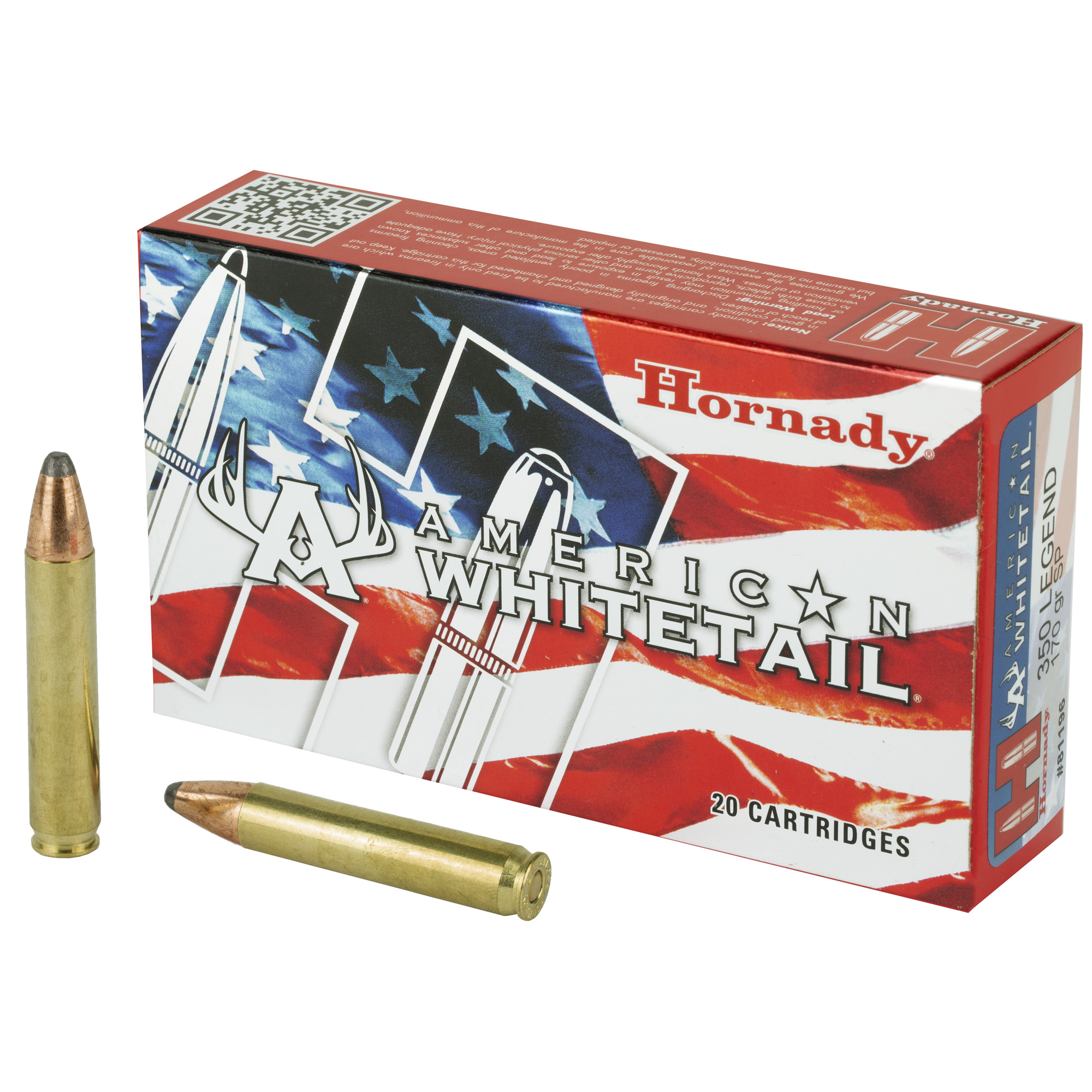 Hornady American Whitetail 350leg 170 Grain InterLock 20/200 bulk ammo product image
