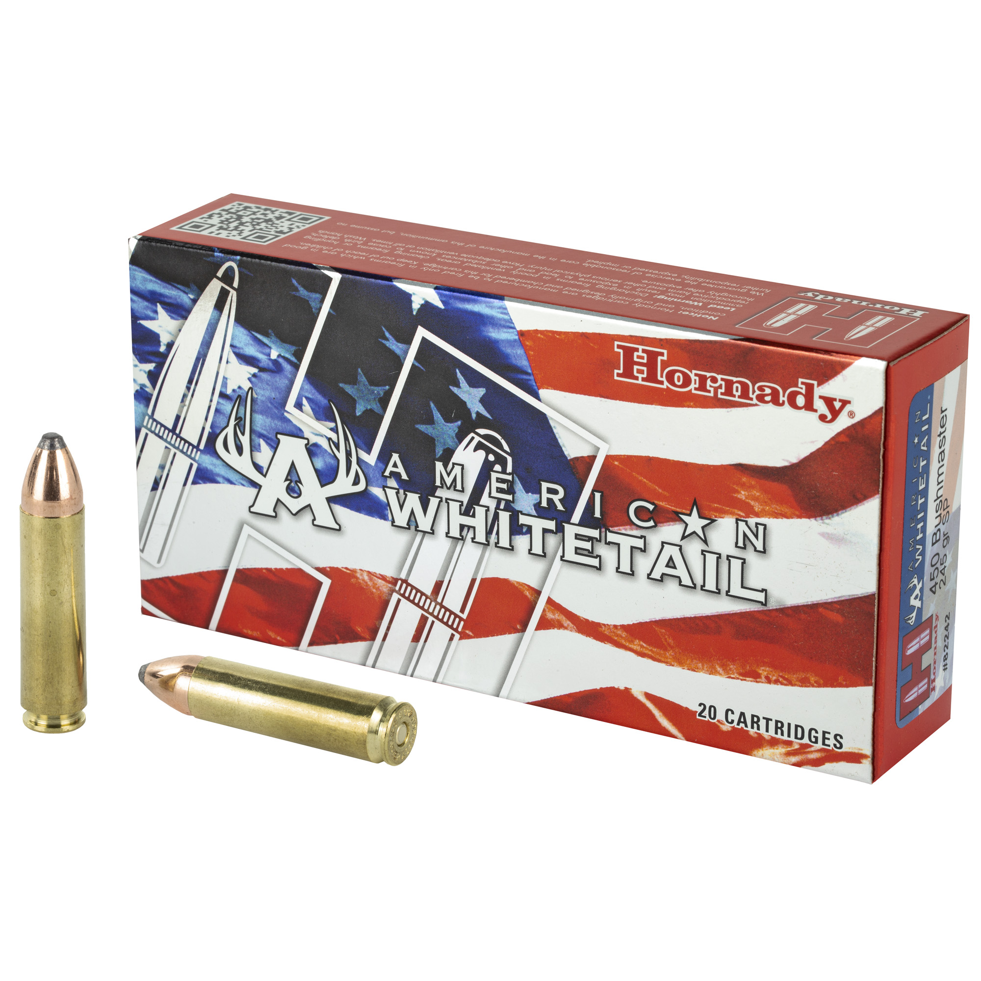 Hornady American Whitetail 450 Bush 245 Grain InterLock 20/200 bulk ammo product image