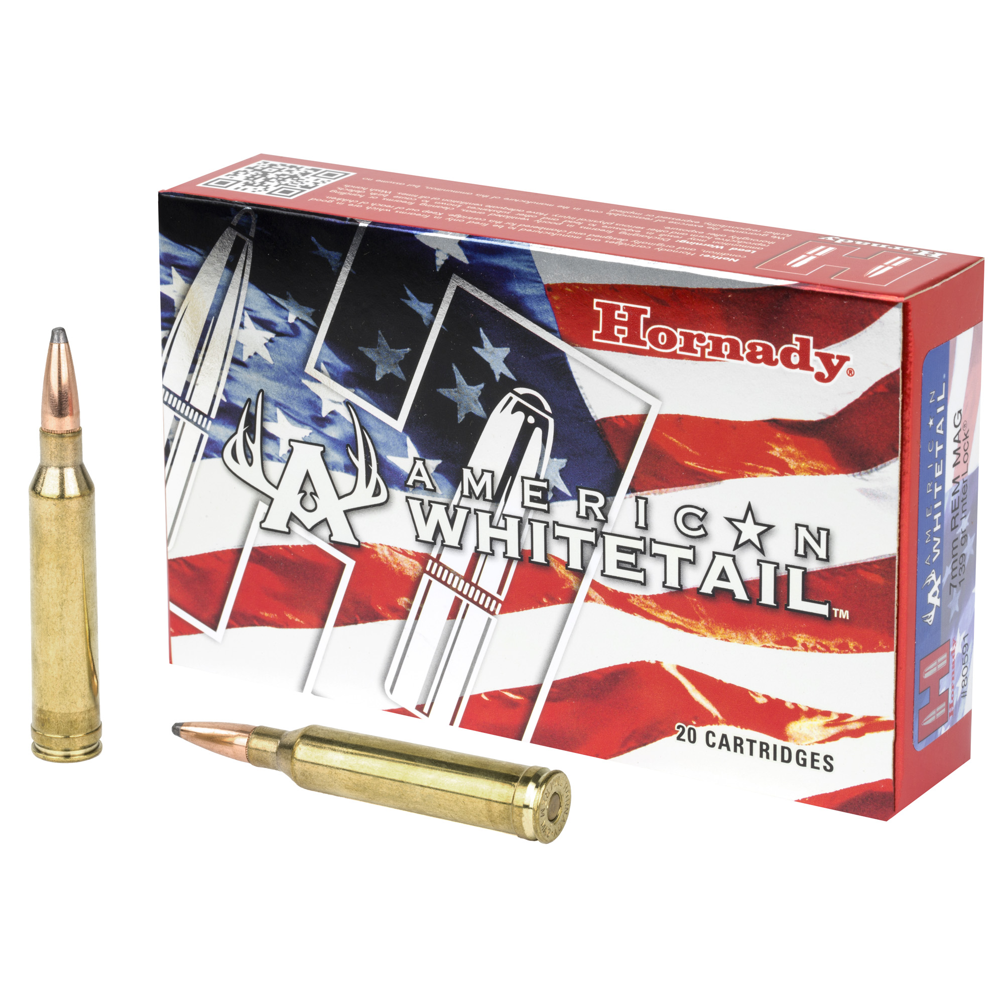 Hornady American Whitetail 7mm Mag 139 Grain InterLock SP 20/200 bulk ammo product image