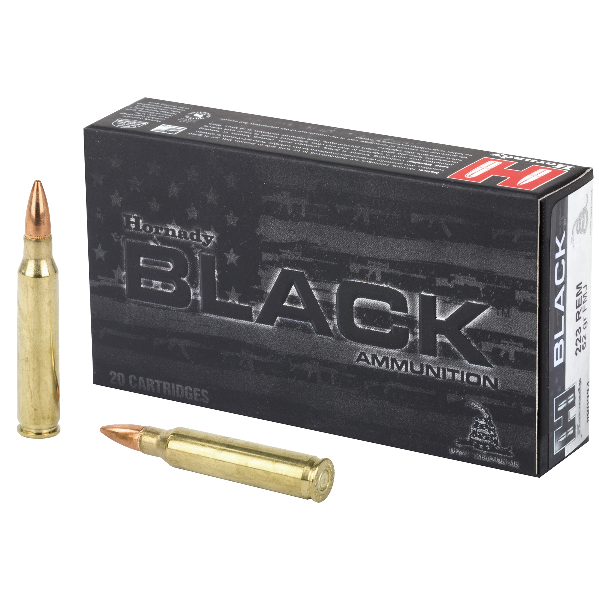 Hornady Black 223rem 62 Grain FMJ 20/200 bulk ammo product image