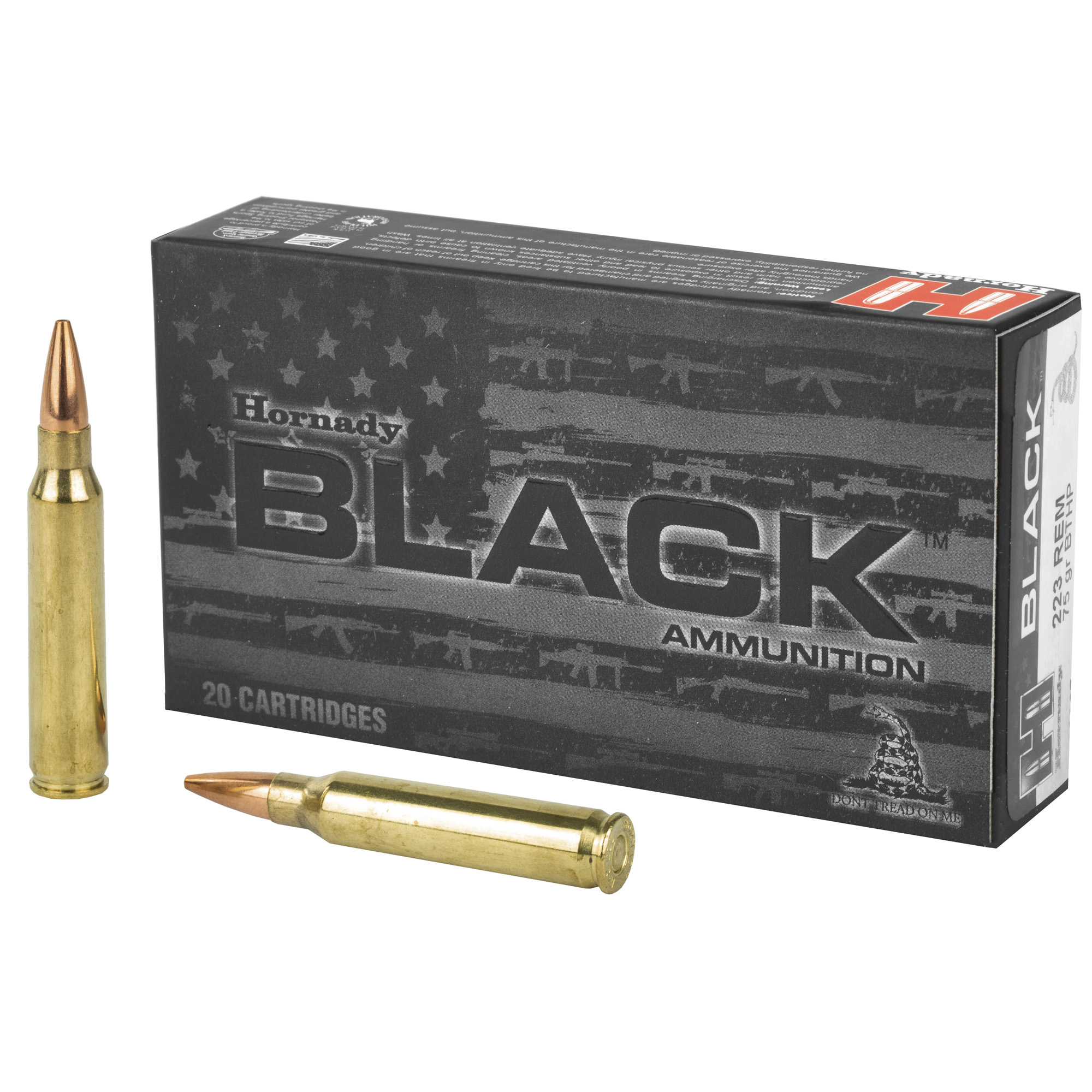 Hornady Black 223rem 75 Grain BTHP 20/200 bulk ammo product image