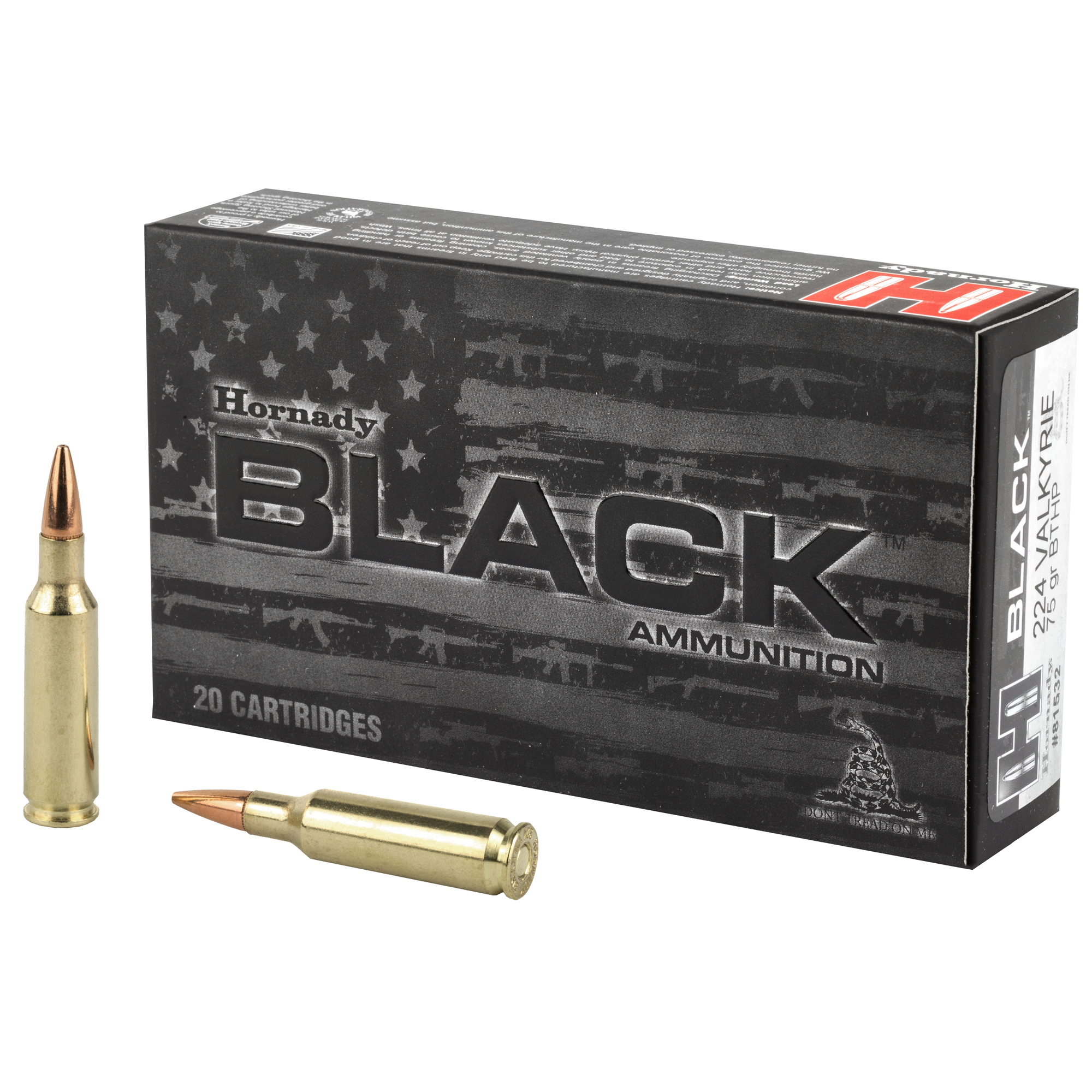 Hornady Black 224vlk 75 Grain BTHP 20/200 bulk ammo product image