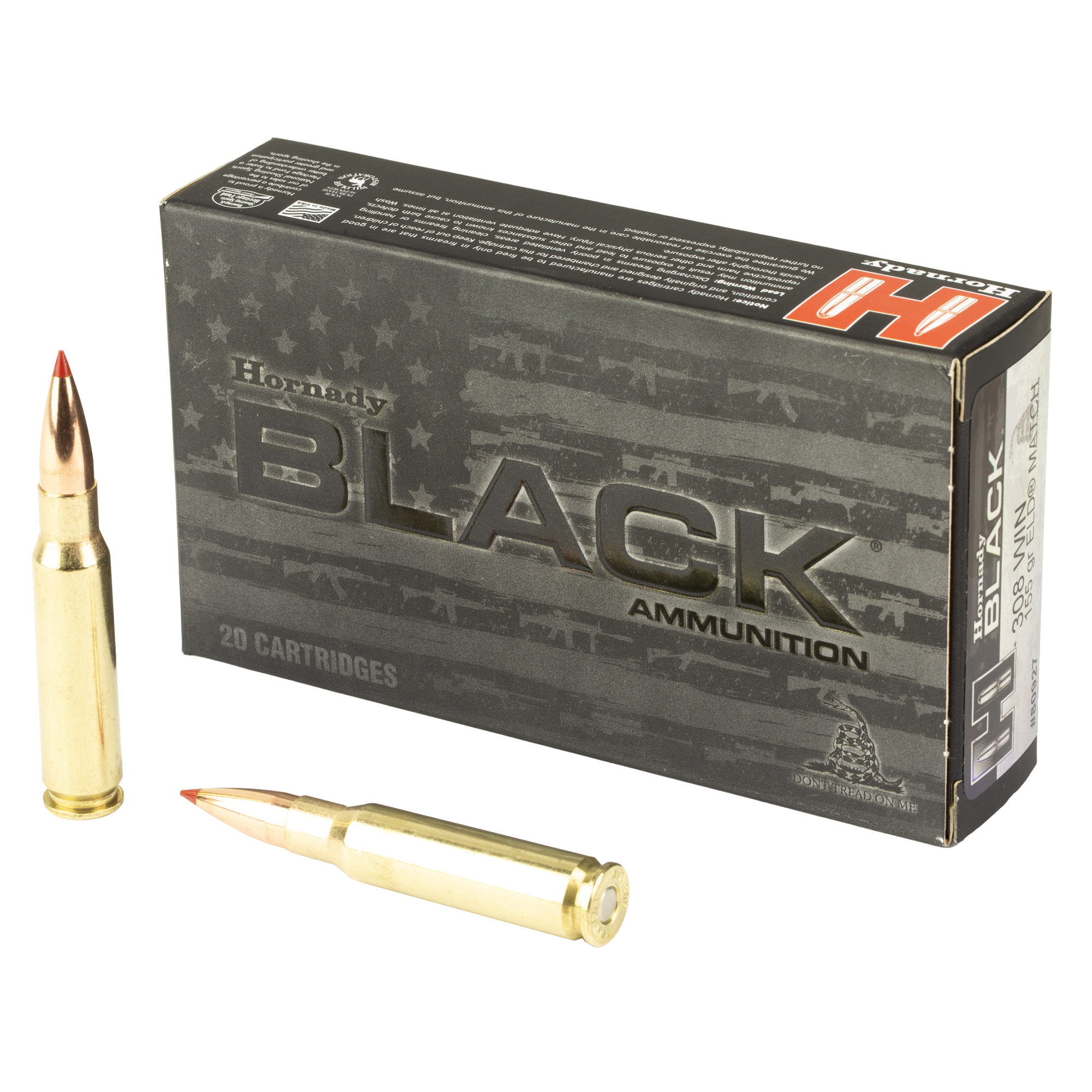 Hornady Black 308win 155 Grain Amax 20/200 bulk ammo product image