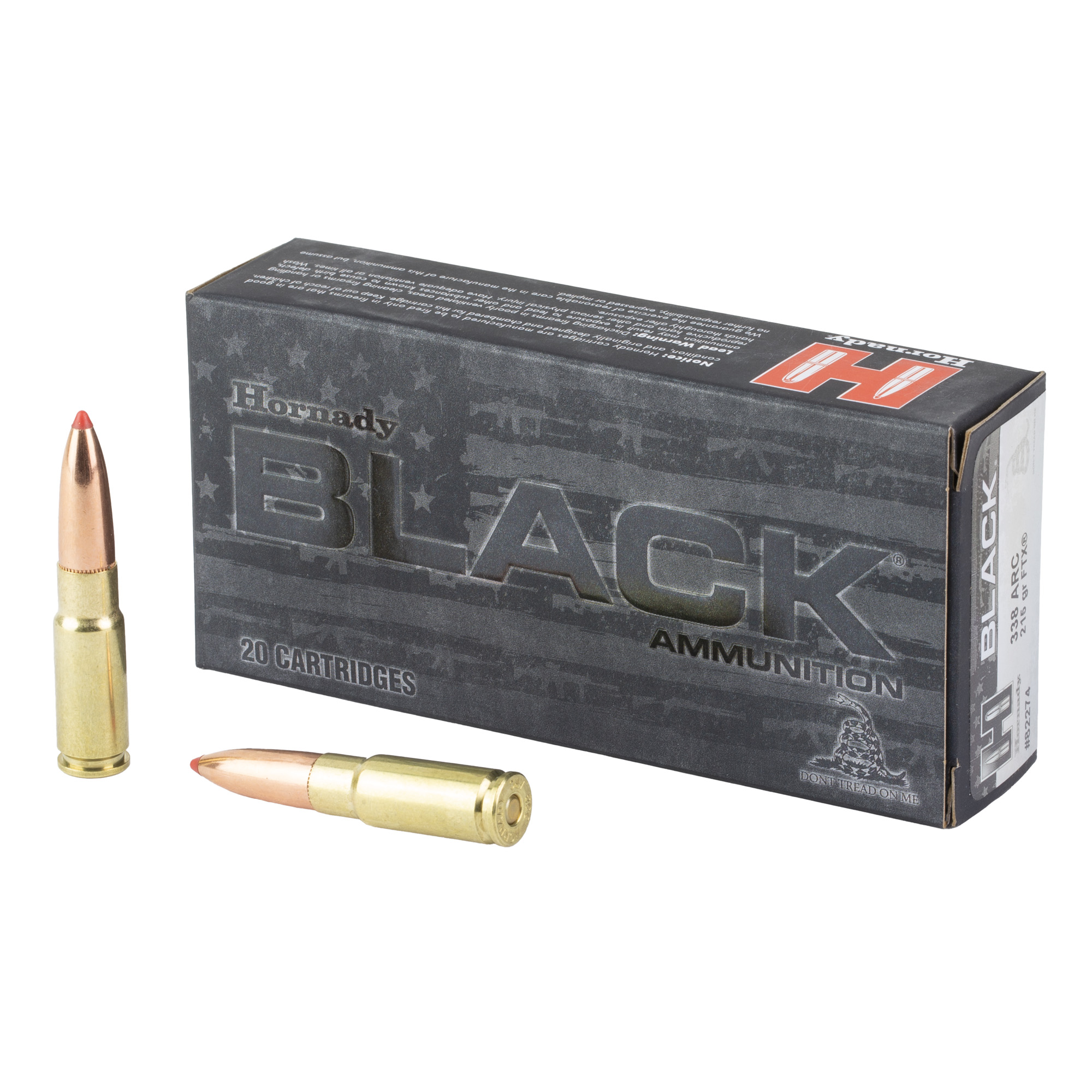 Hornady Black 338arc 215 Grain FTX 20/200 bulk ammo product image