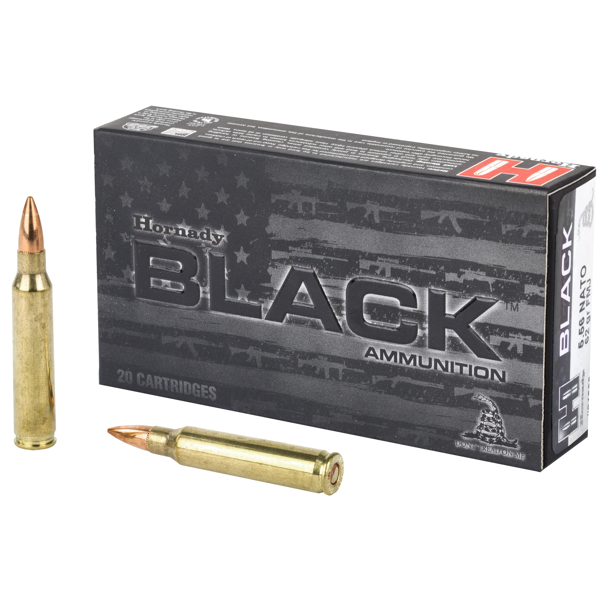 Hornady Black 556nato 62 Grain FMJ 20/200 bulk ammo product image