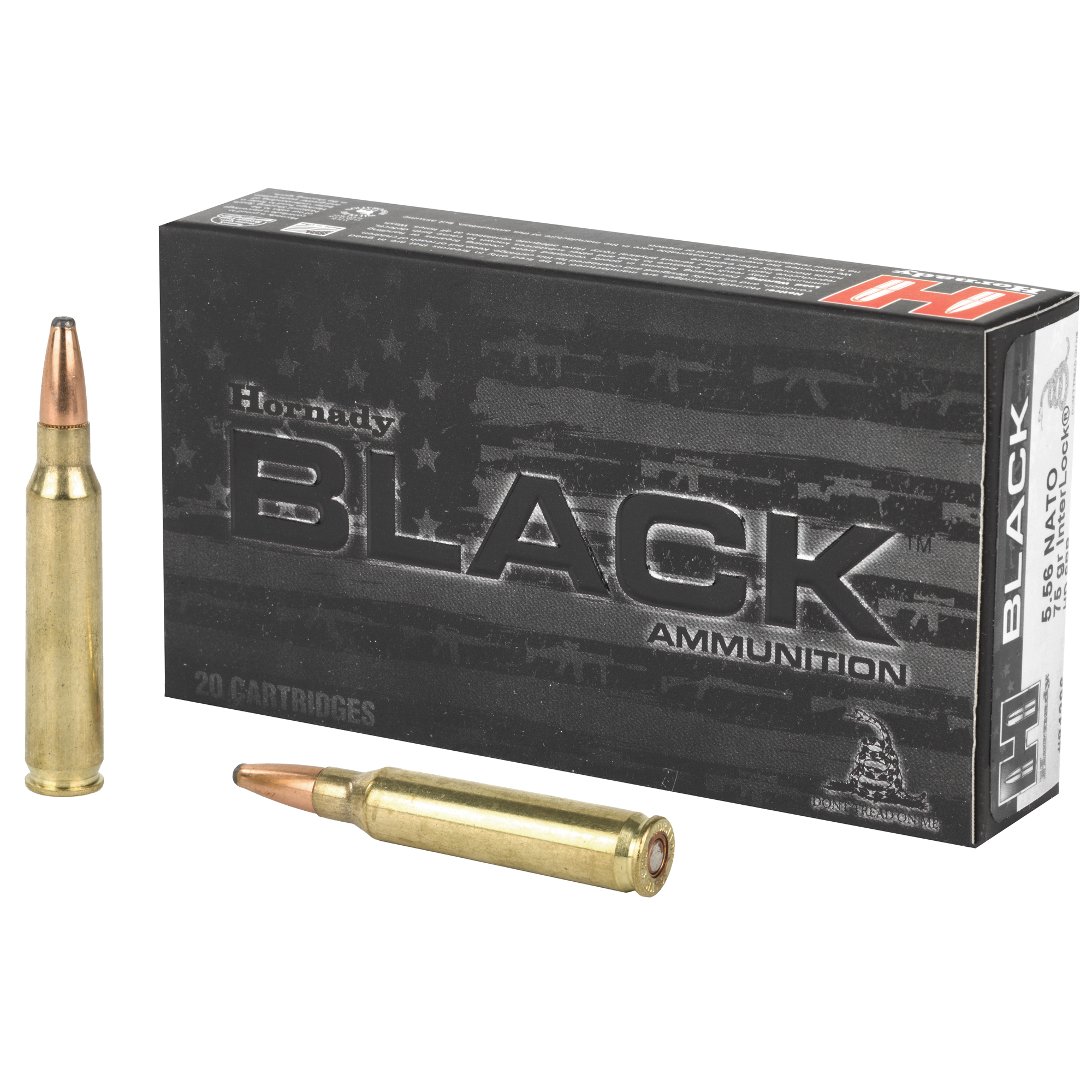 Hornady Black 556nato 75 Grain Sbr 20/200 bulk ammo product image