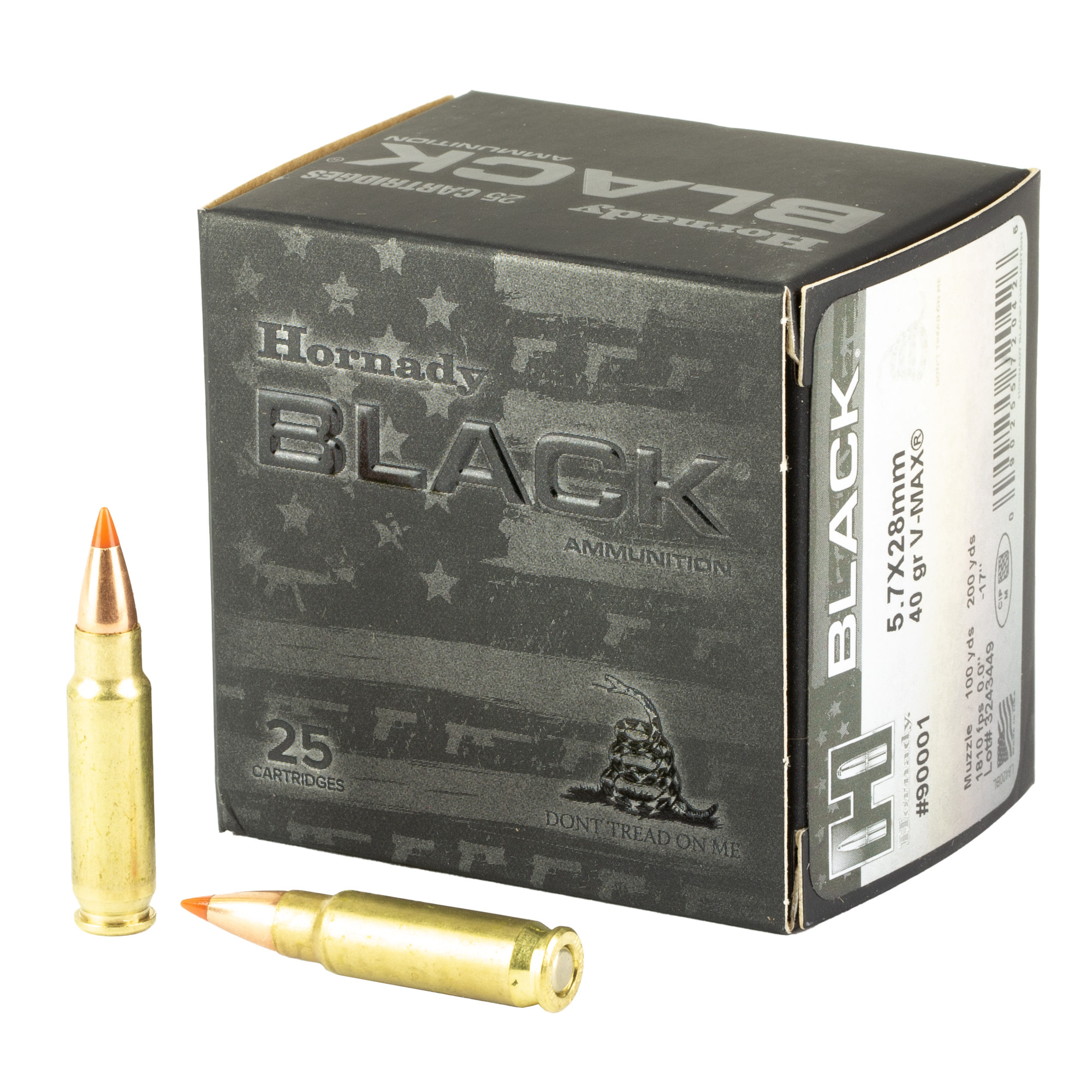 Hornady BLK 5.7x28mm 40 Grain V-MAX 25/250 bulk ammo product image