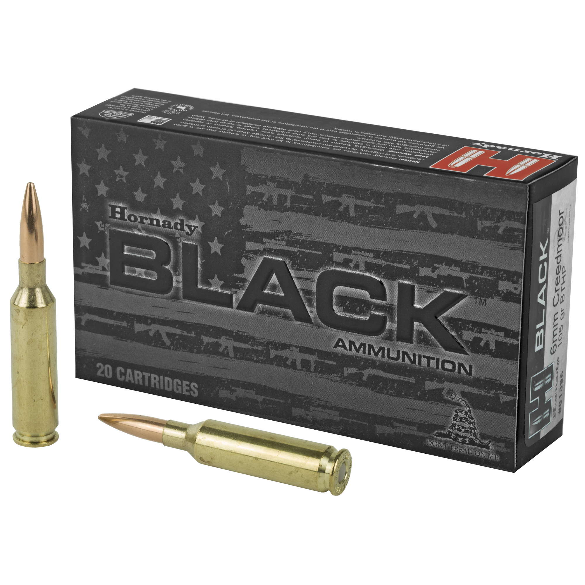 Hornady BLK 6mm Crd 105 Grain BTHP 20/200 bulk ammo product image