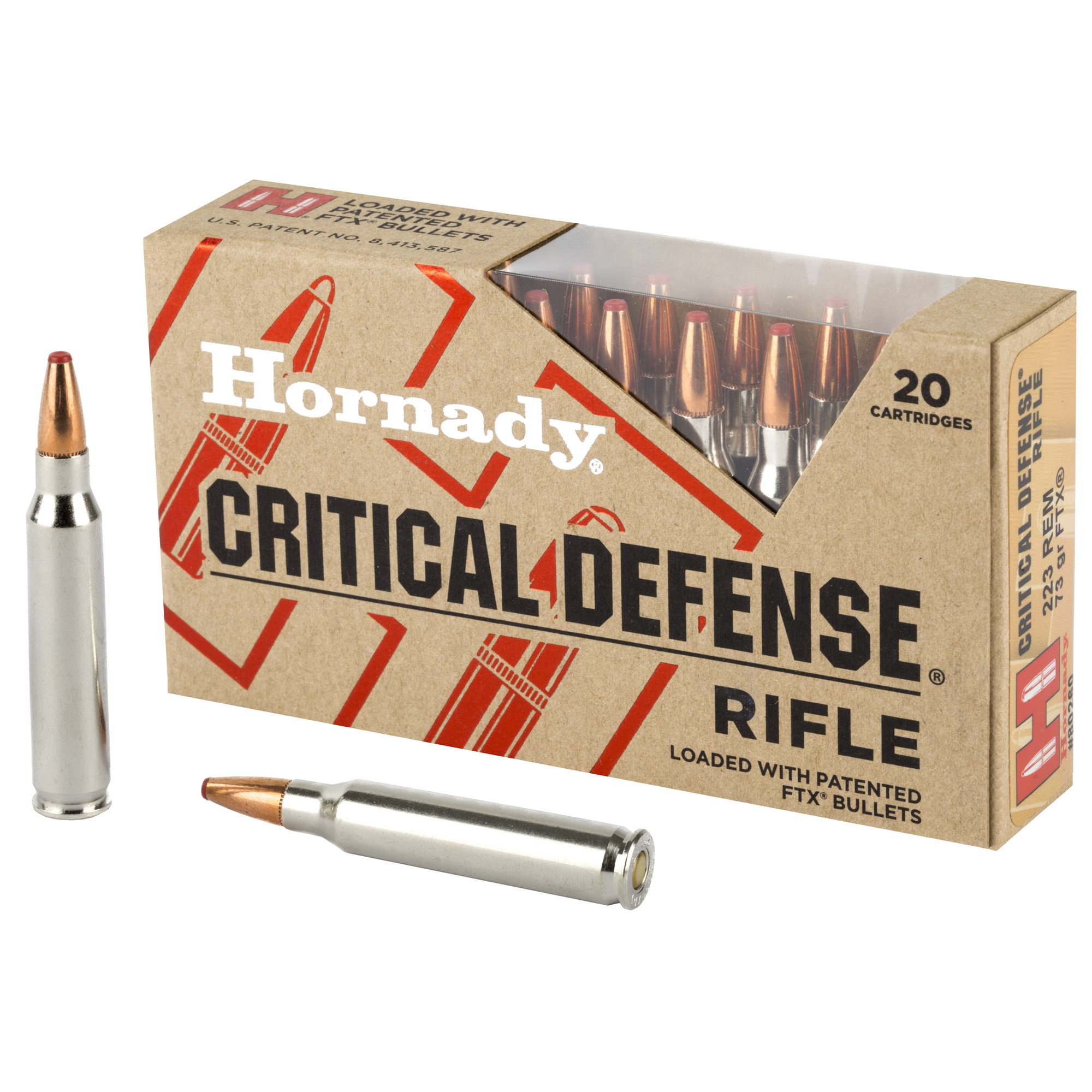 Hornady Cd 223rem 73 Grain FTX 20/200 bulk ammo product image