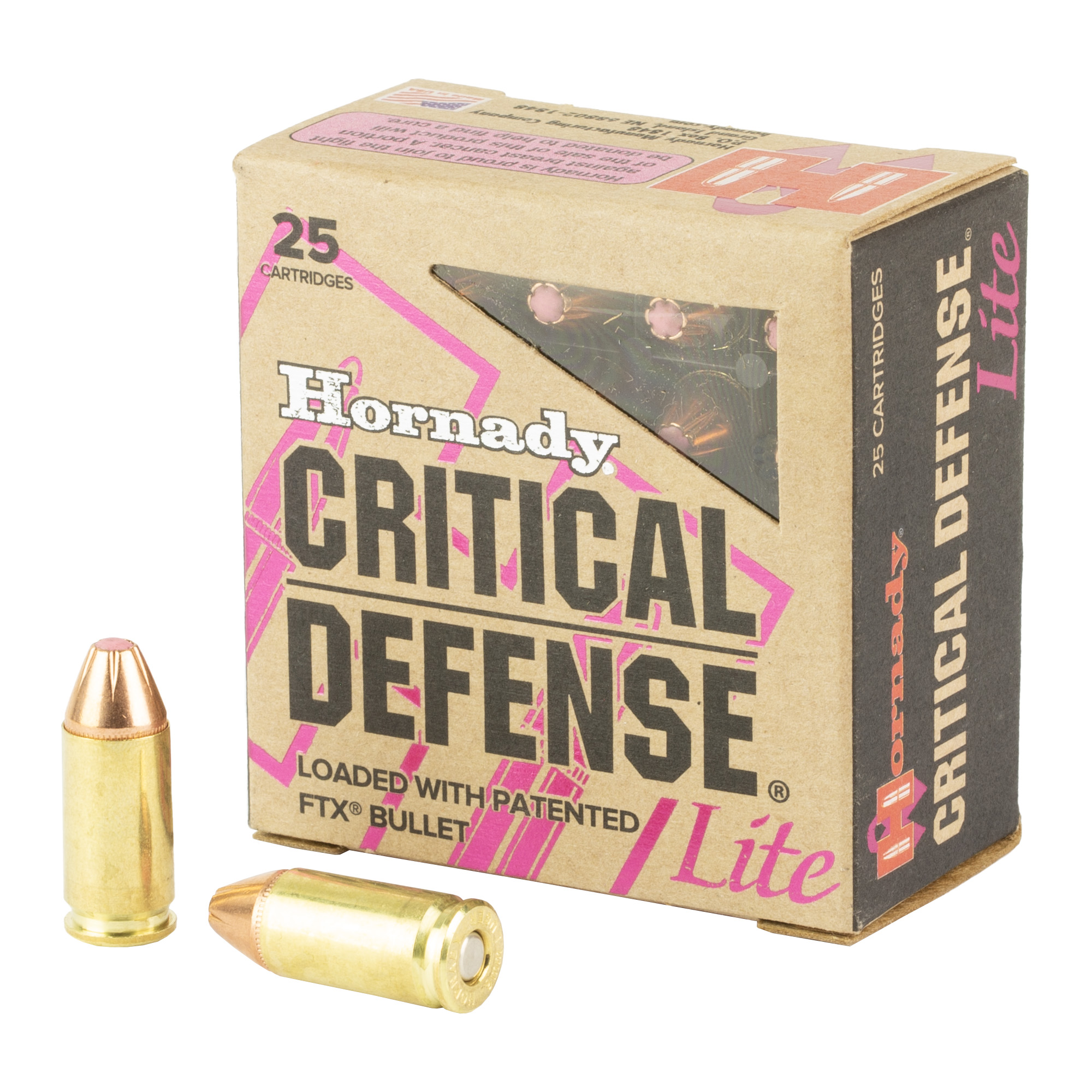 Hornady Cd 9mm 100 Grain FTX Lite 25/250 bulk ammo product image