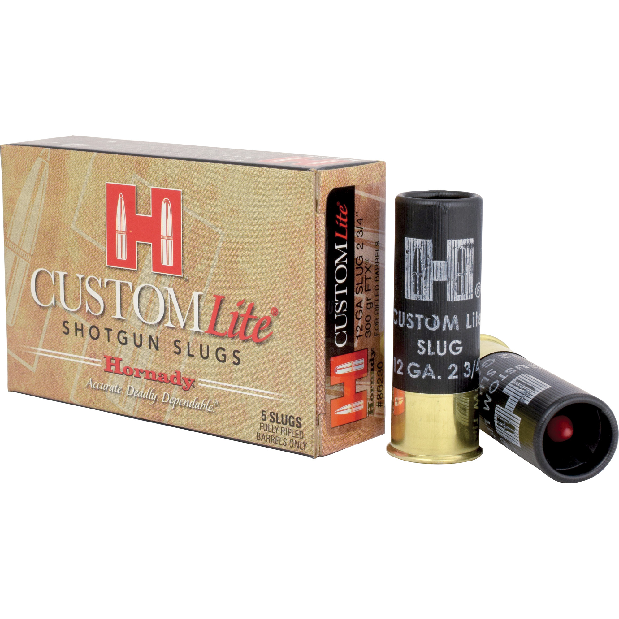 Hornady Cl 12 Gauge 2.75″ FTX 300 Grain 5/100 bulk ammo product image