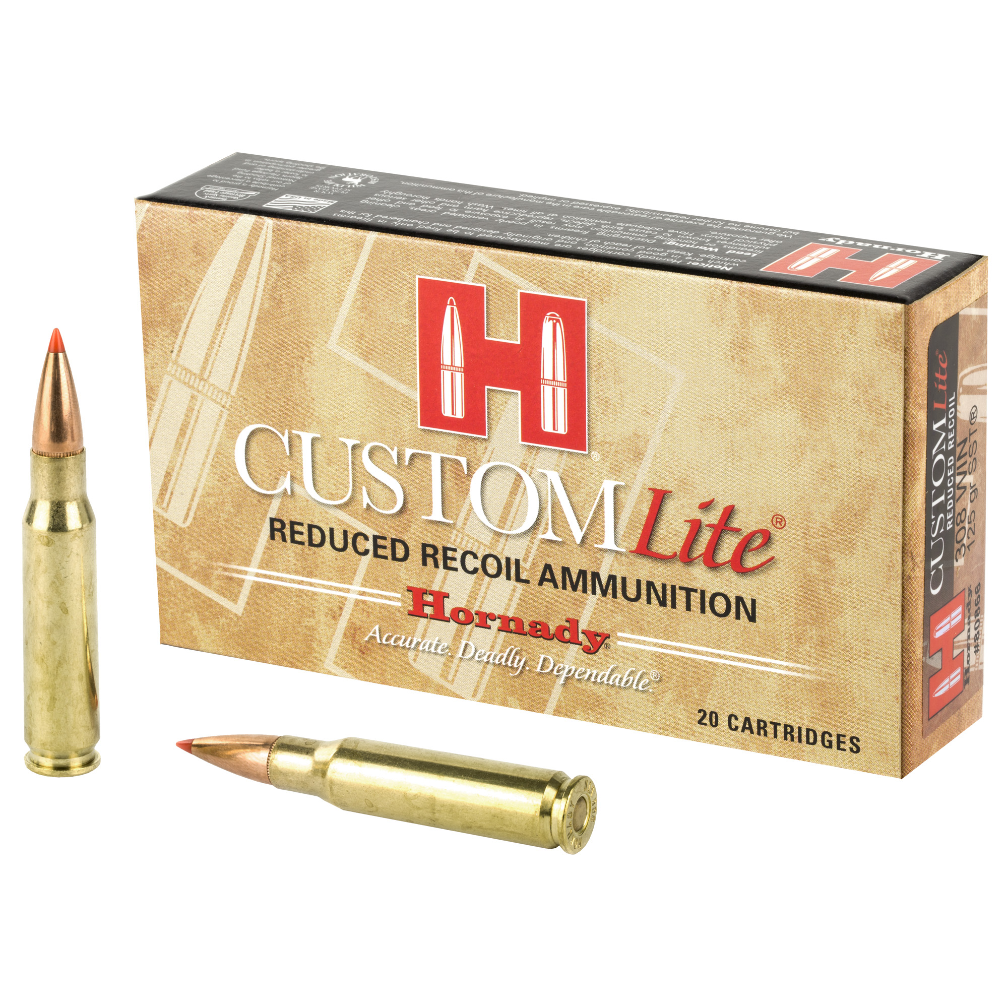Hornady Cl 308win 125 Grain SST Lt 20/200 bulk ammo product image